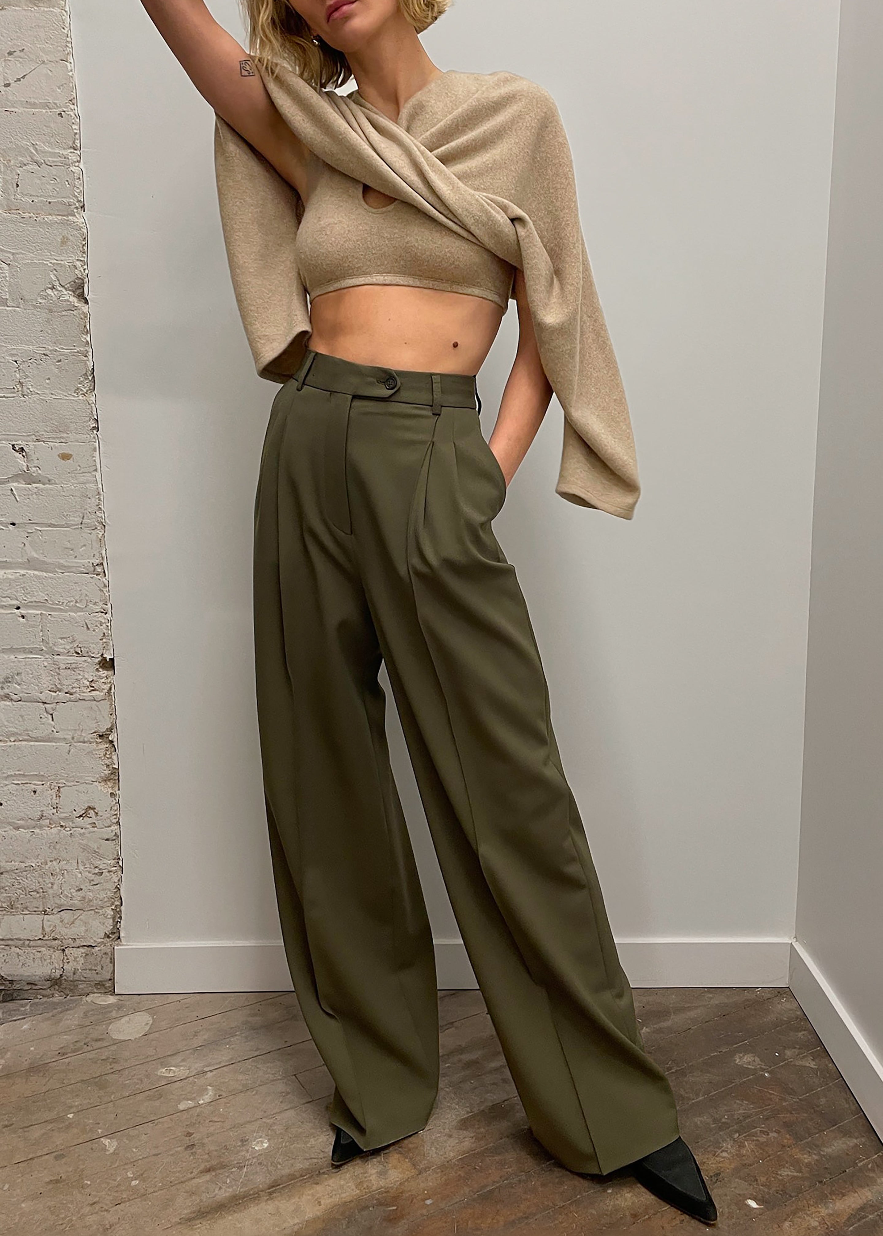 Beaufille Burnell Trouser - Khaki Green - 3