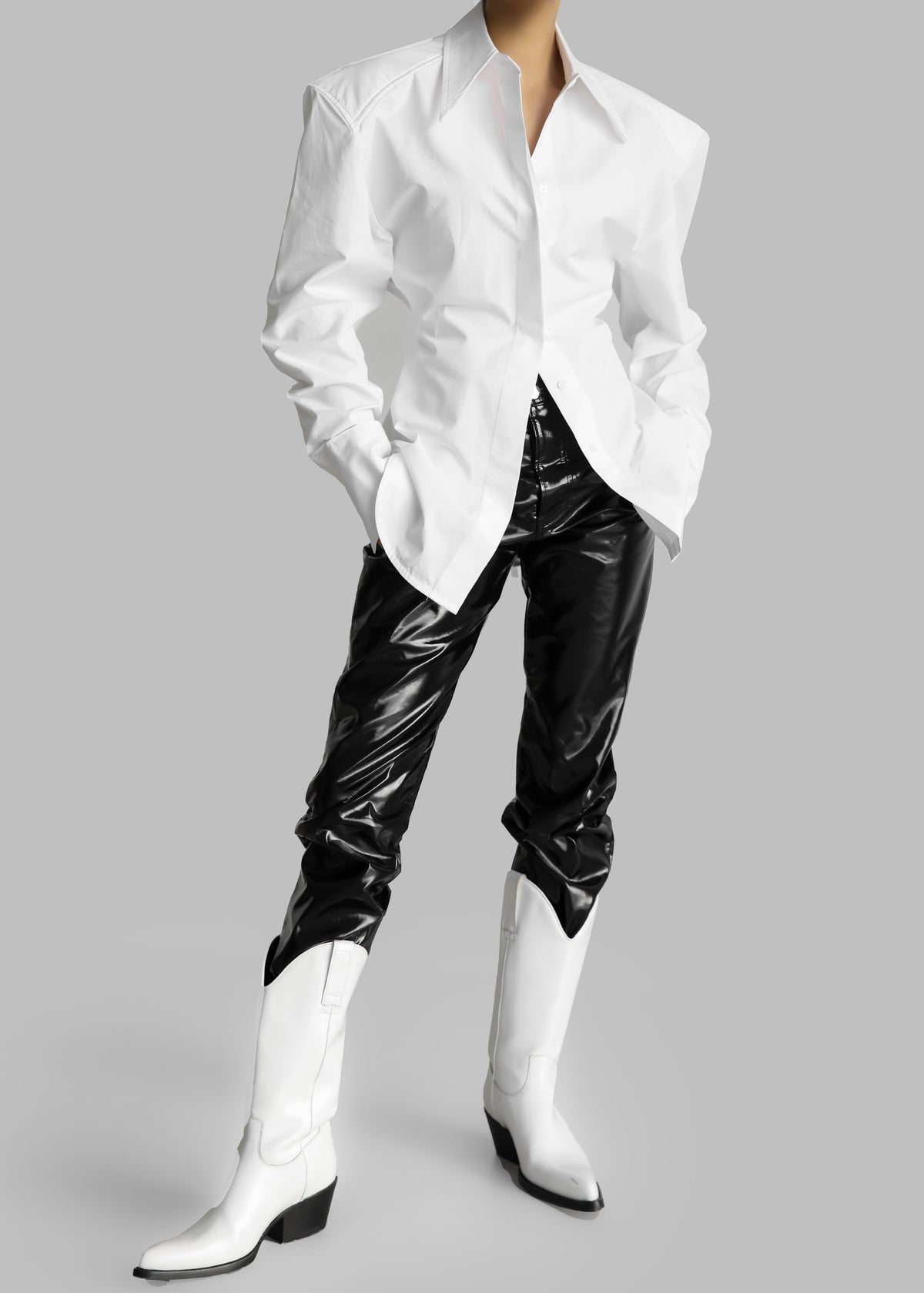 Bec Padded Shirt - White - 8