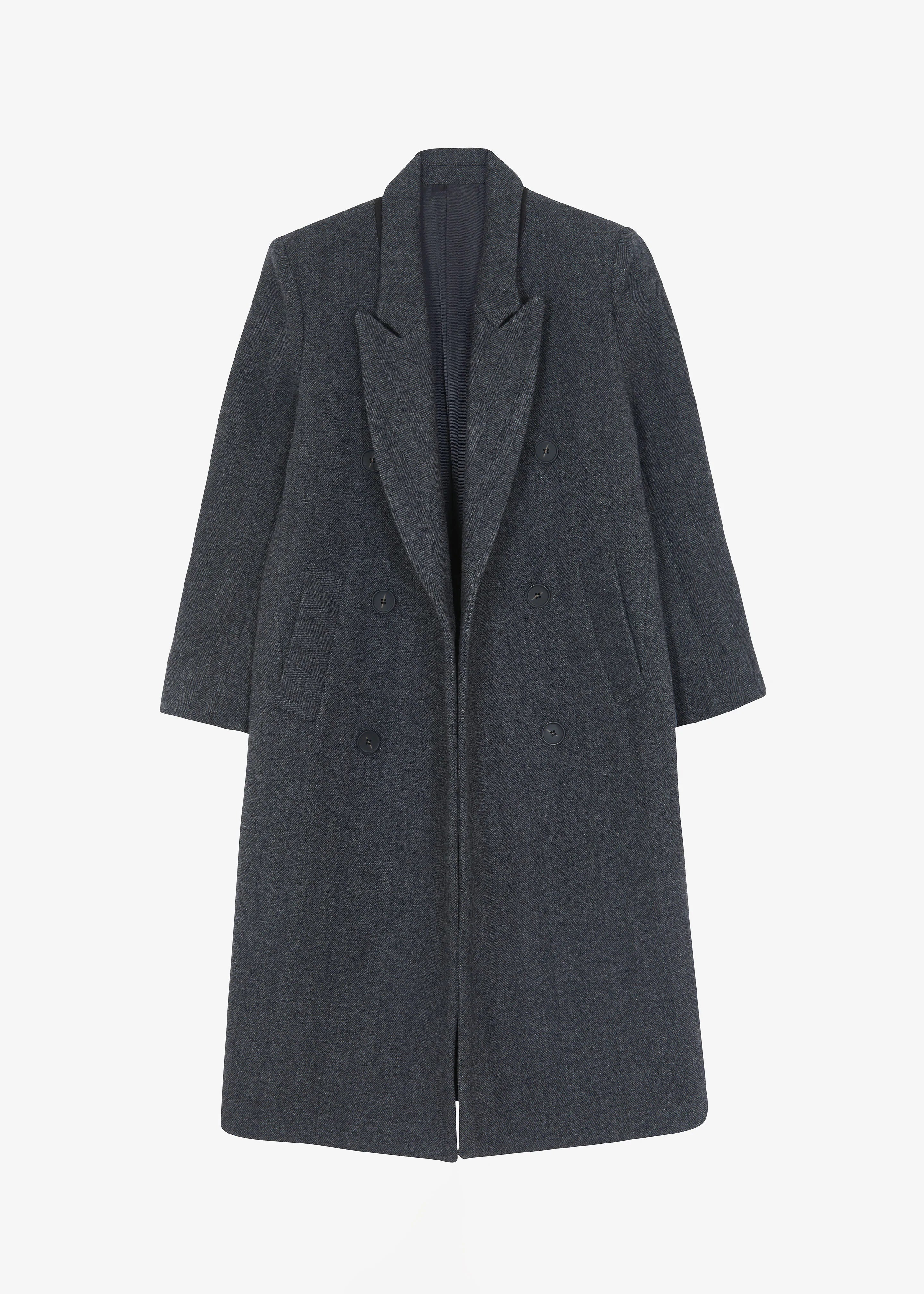 Bethney Herringbone Coat - Charcoal - 7