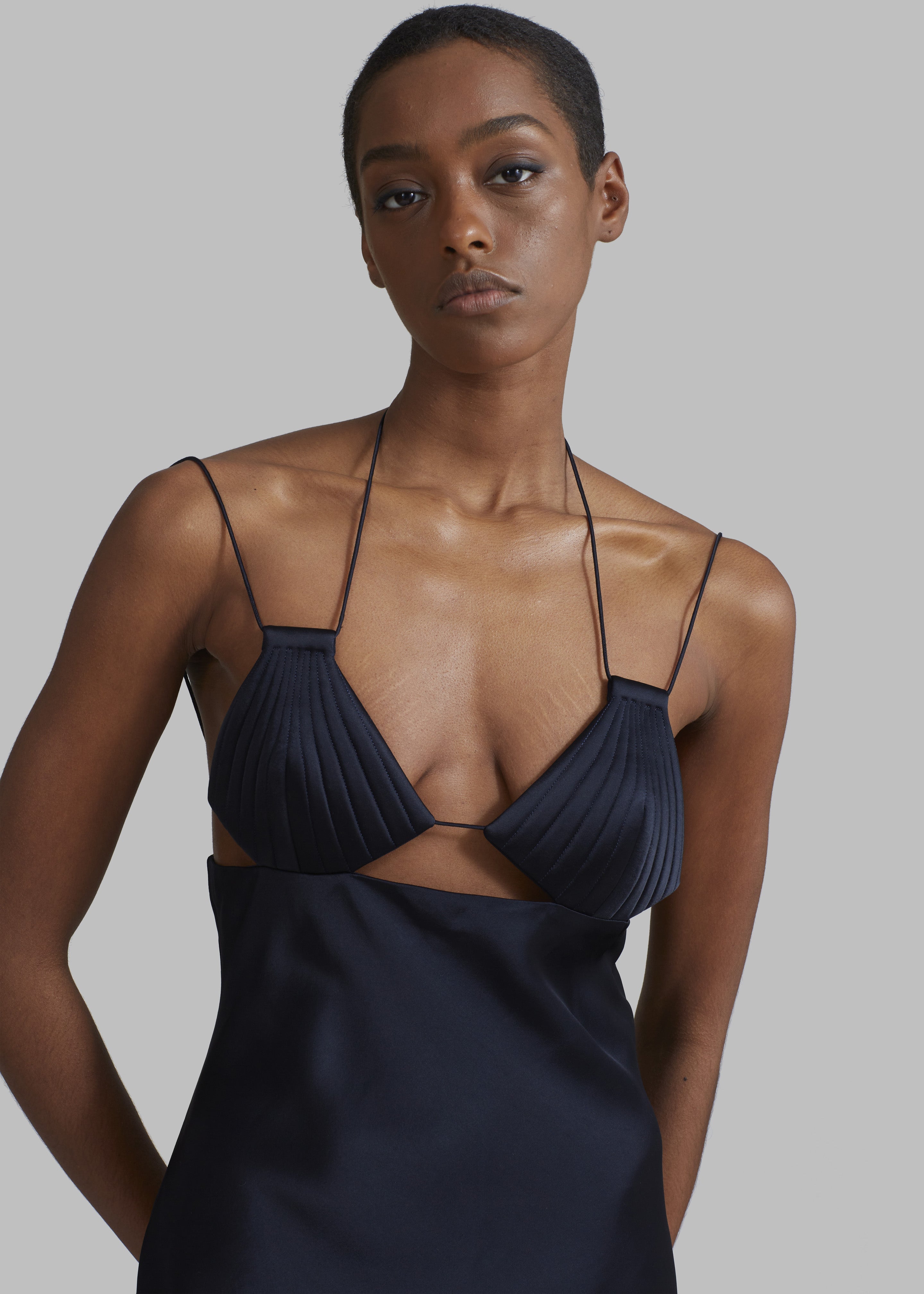 Bevza Mermaid Mini Dress - Dark Ink Navy - 2