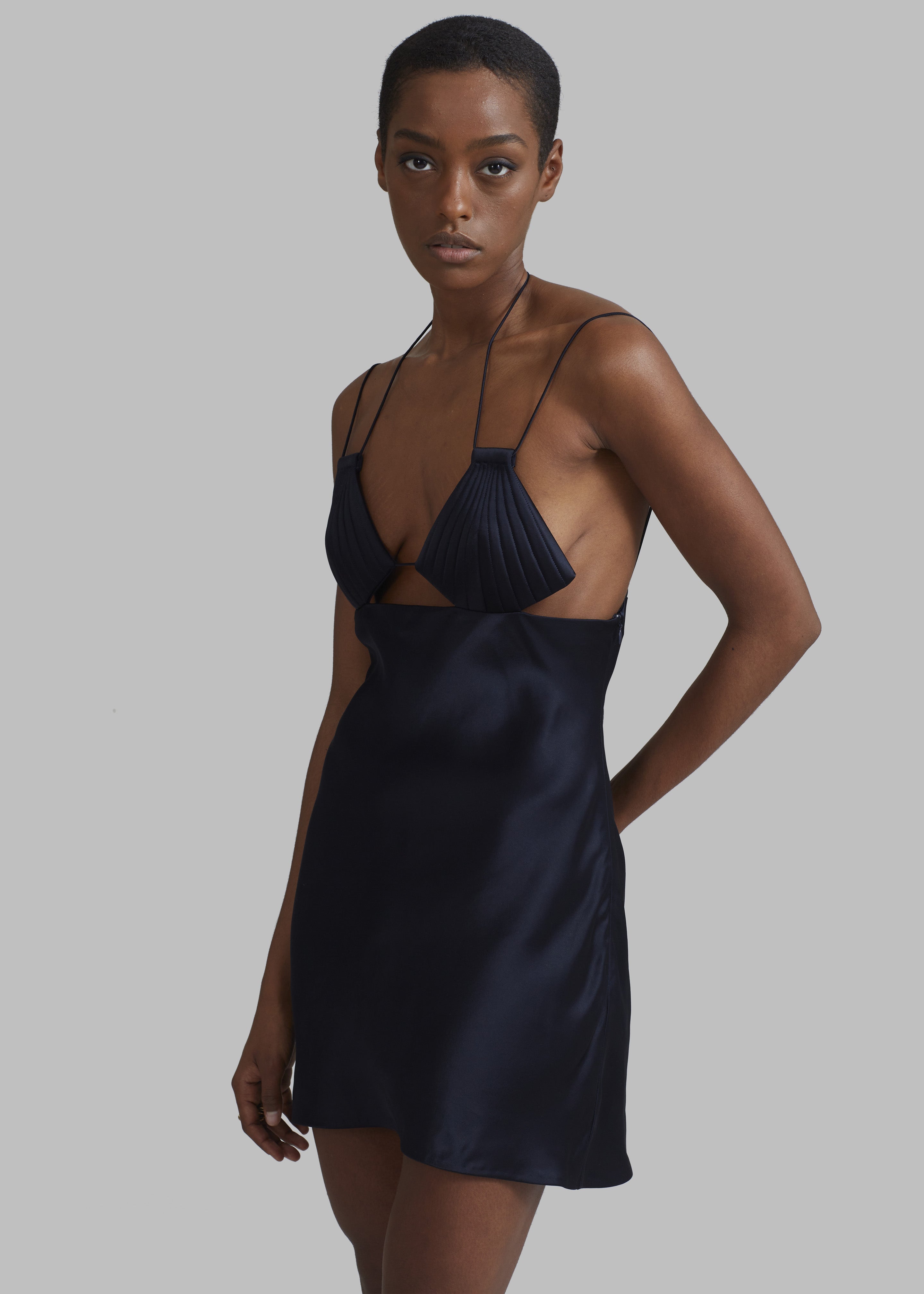 Bevza Mermaid Mini Dress - Dark Ink Navy - 3