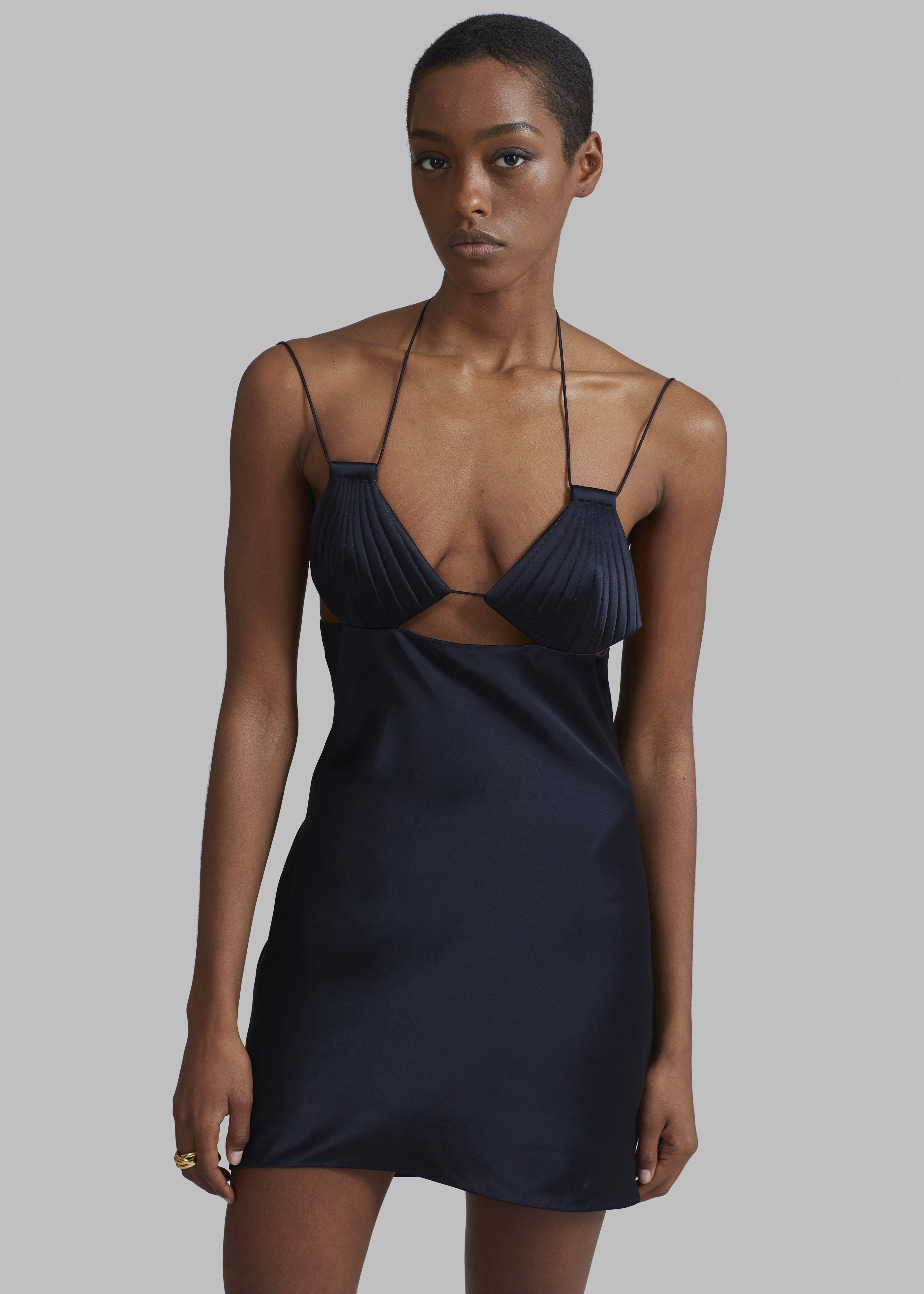 Bevza Mermaid Mini Dress - Dark Ink Navy - 5