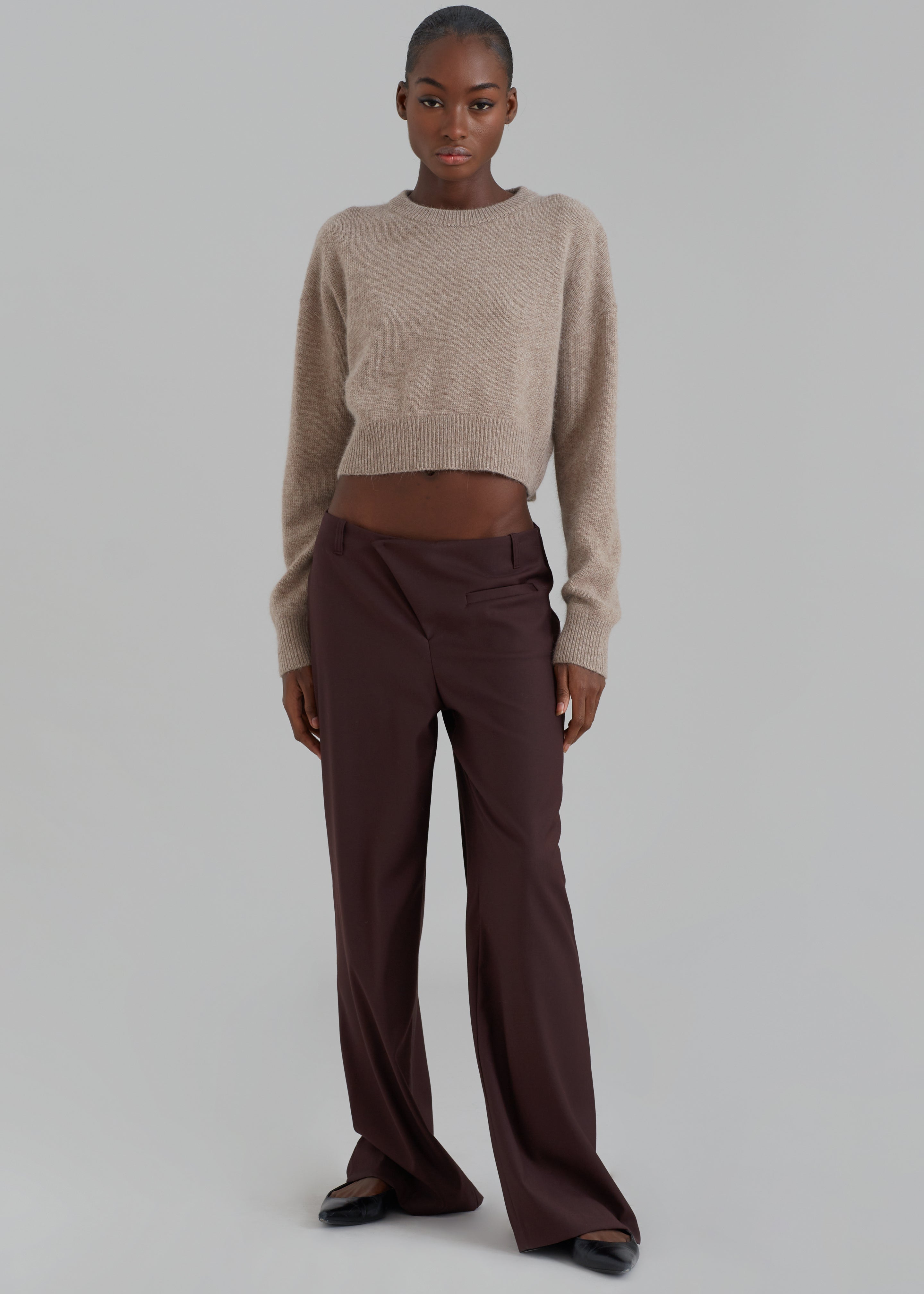 Brenna Wide Trousers - Burgundy - 8
