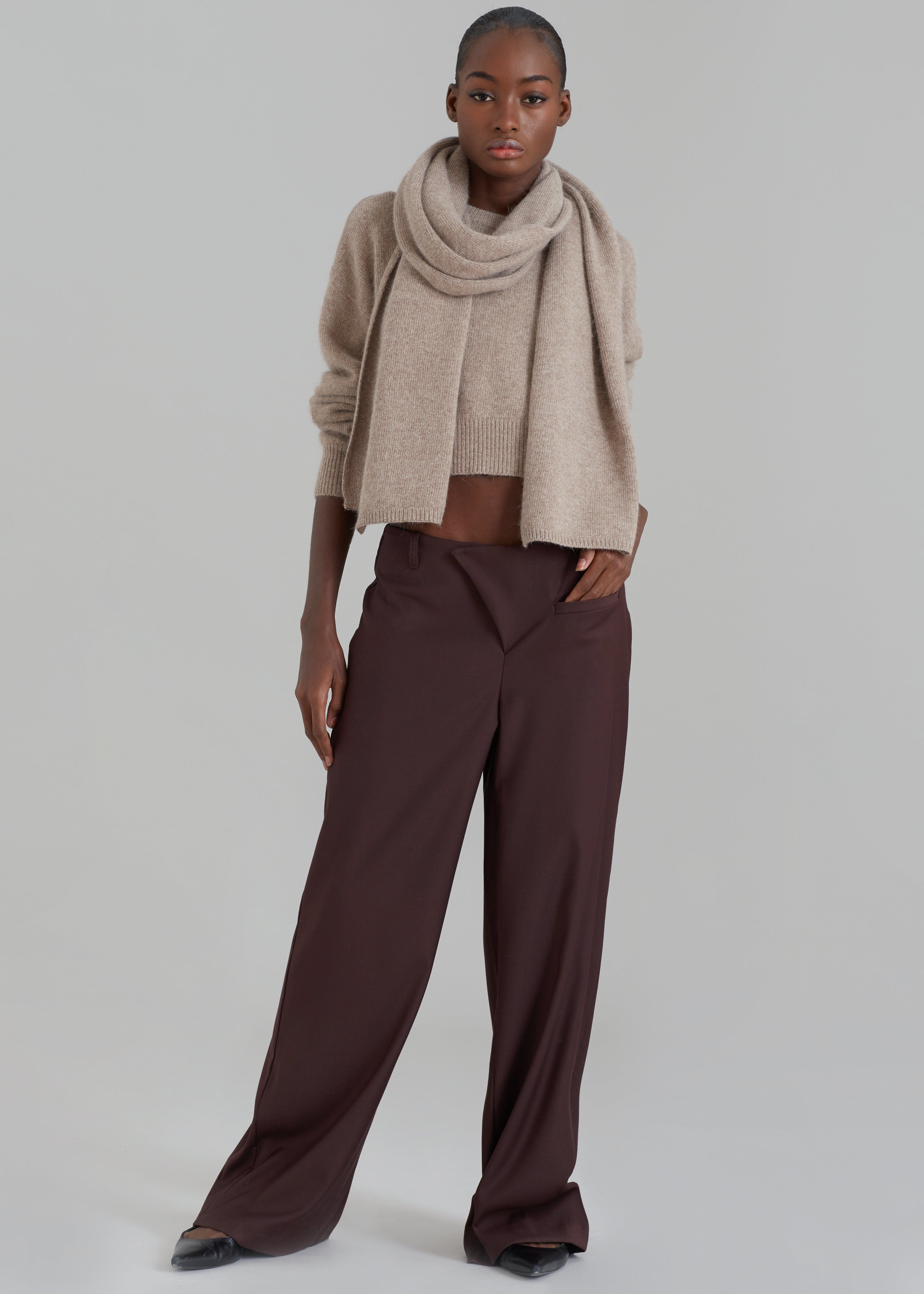 Brenna Wide Trousers - Burgundy - 9