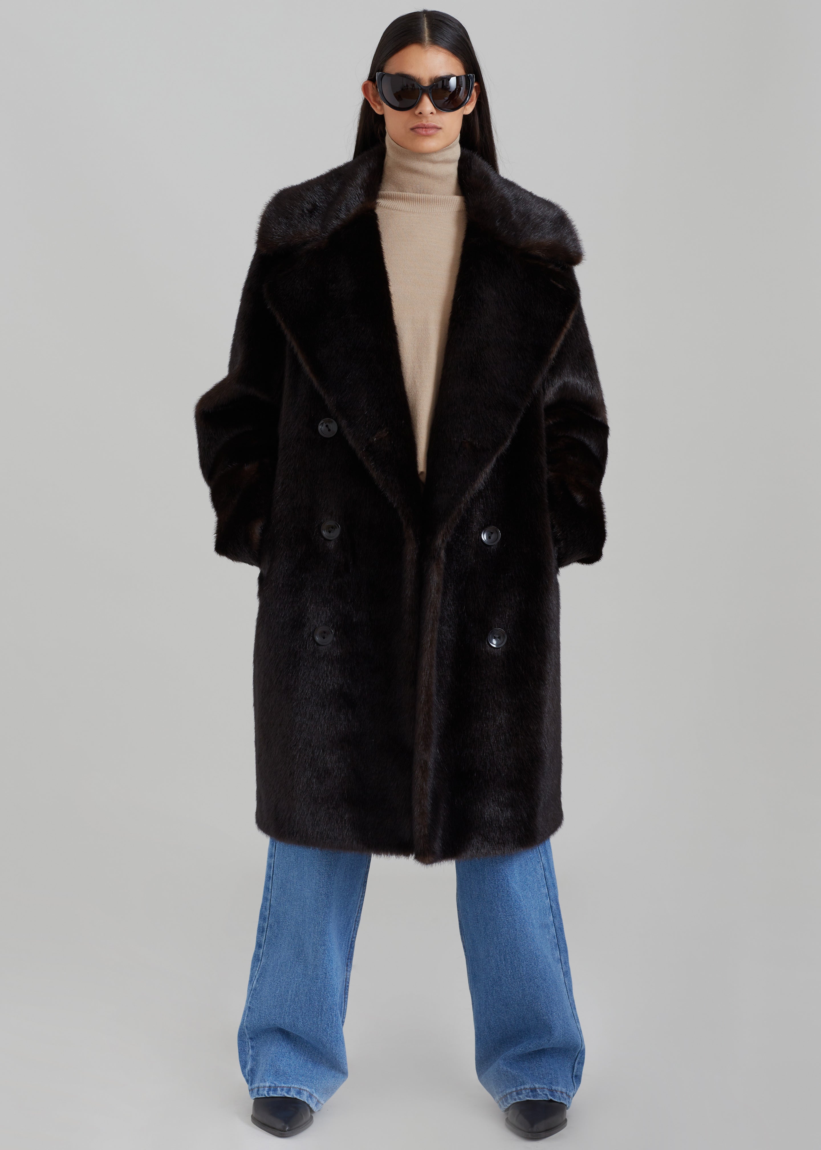 Brooke Faux Fur Coat - Dark Espresso - 6
