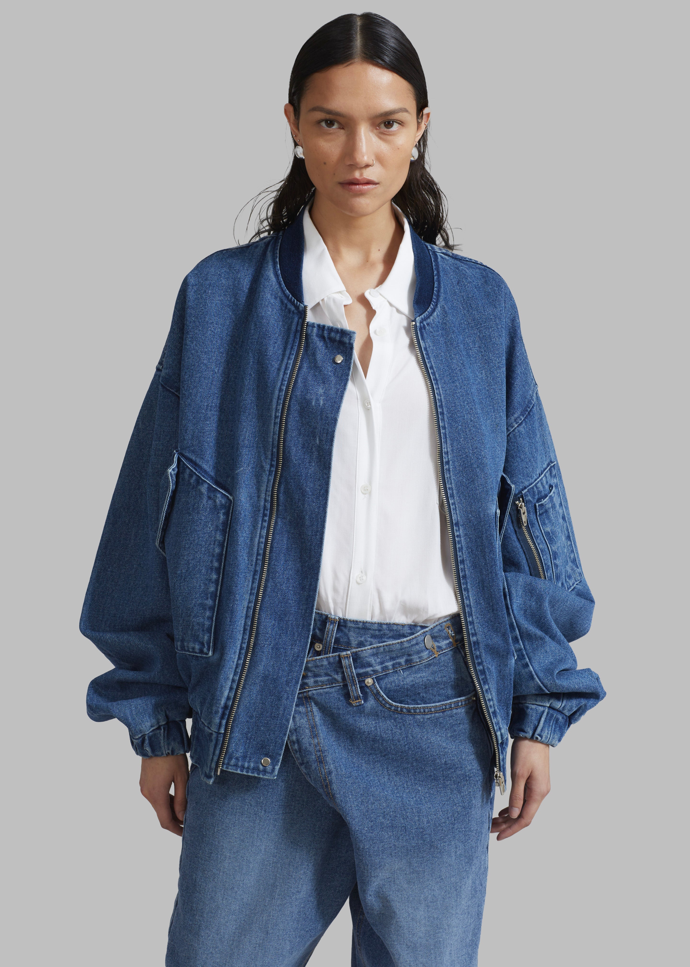 Cade Denim Bomber - Medium Wash - 5