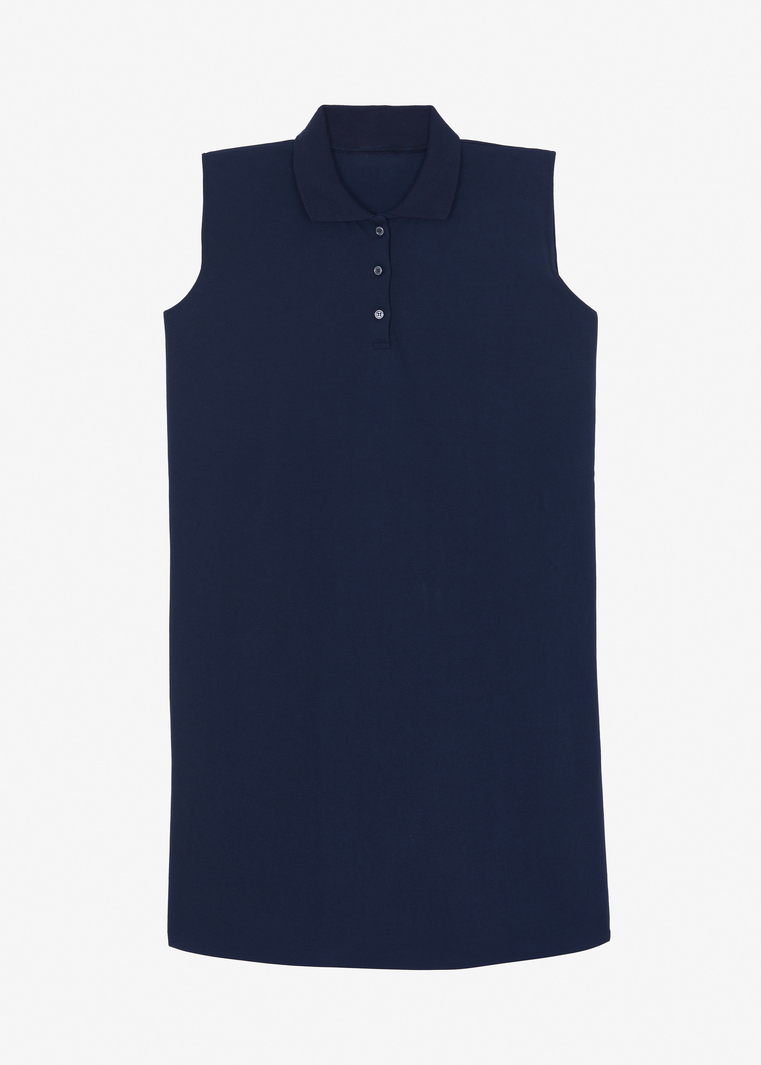 Chris Polo Padded Shoulders Mini Dress - Navy - 7