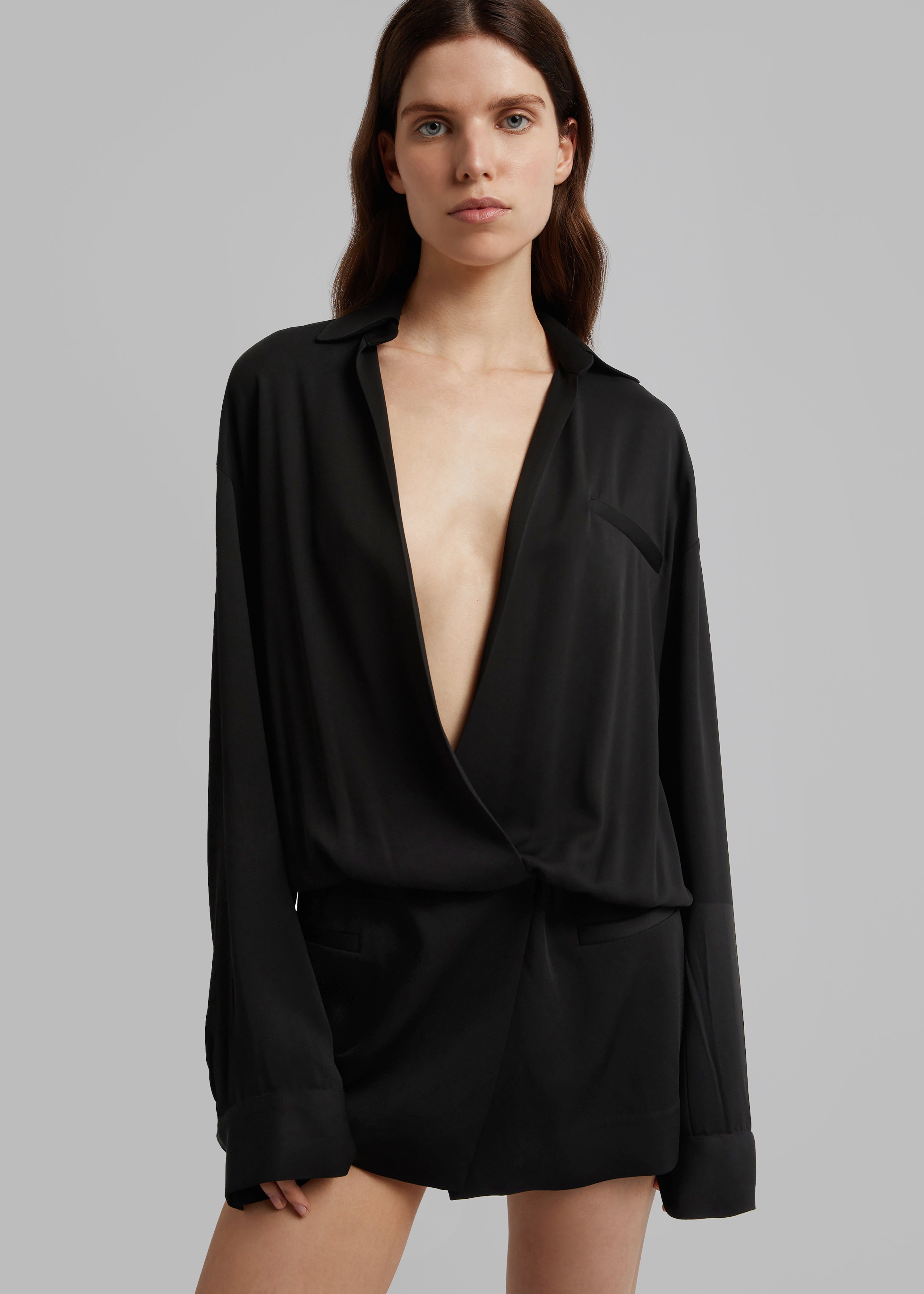 Christopher Esber Aulenti Micro Shirt Dress - Black - 1