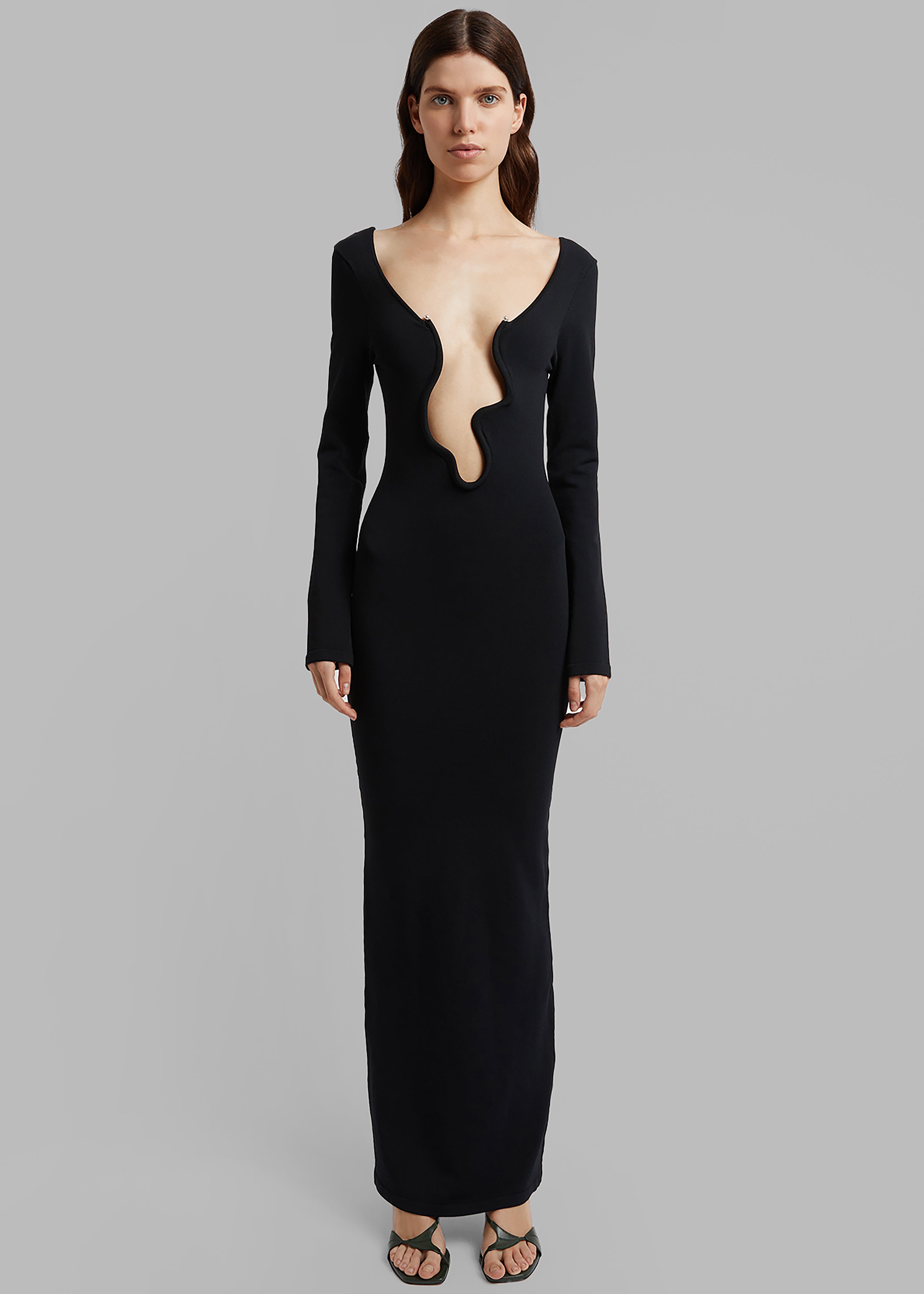 Christopher Esber Salacia Wire Long Sleeve Dress - Black - 3