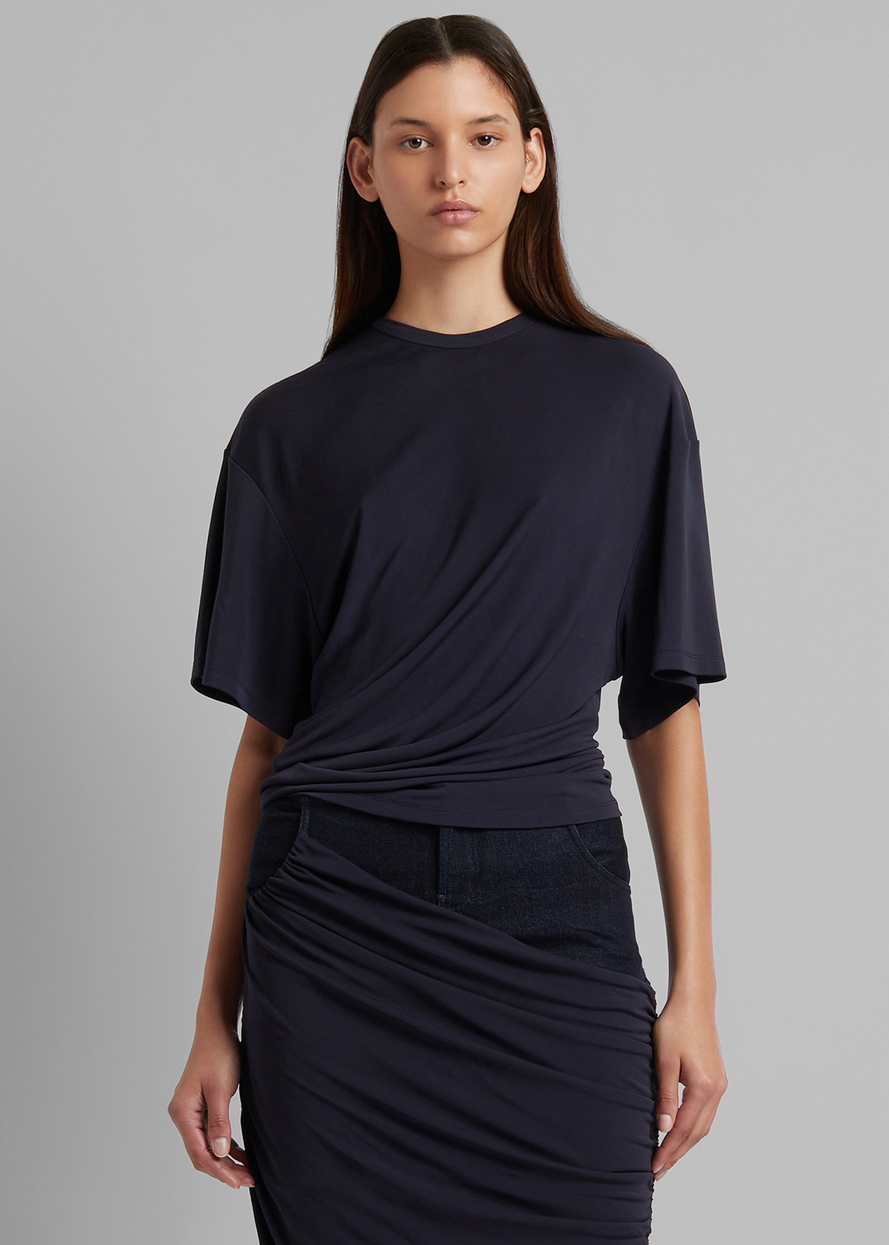 Christopher Esber Side Cowl Waist Tee - Ink - 3