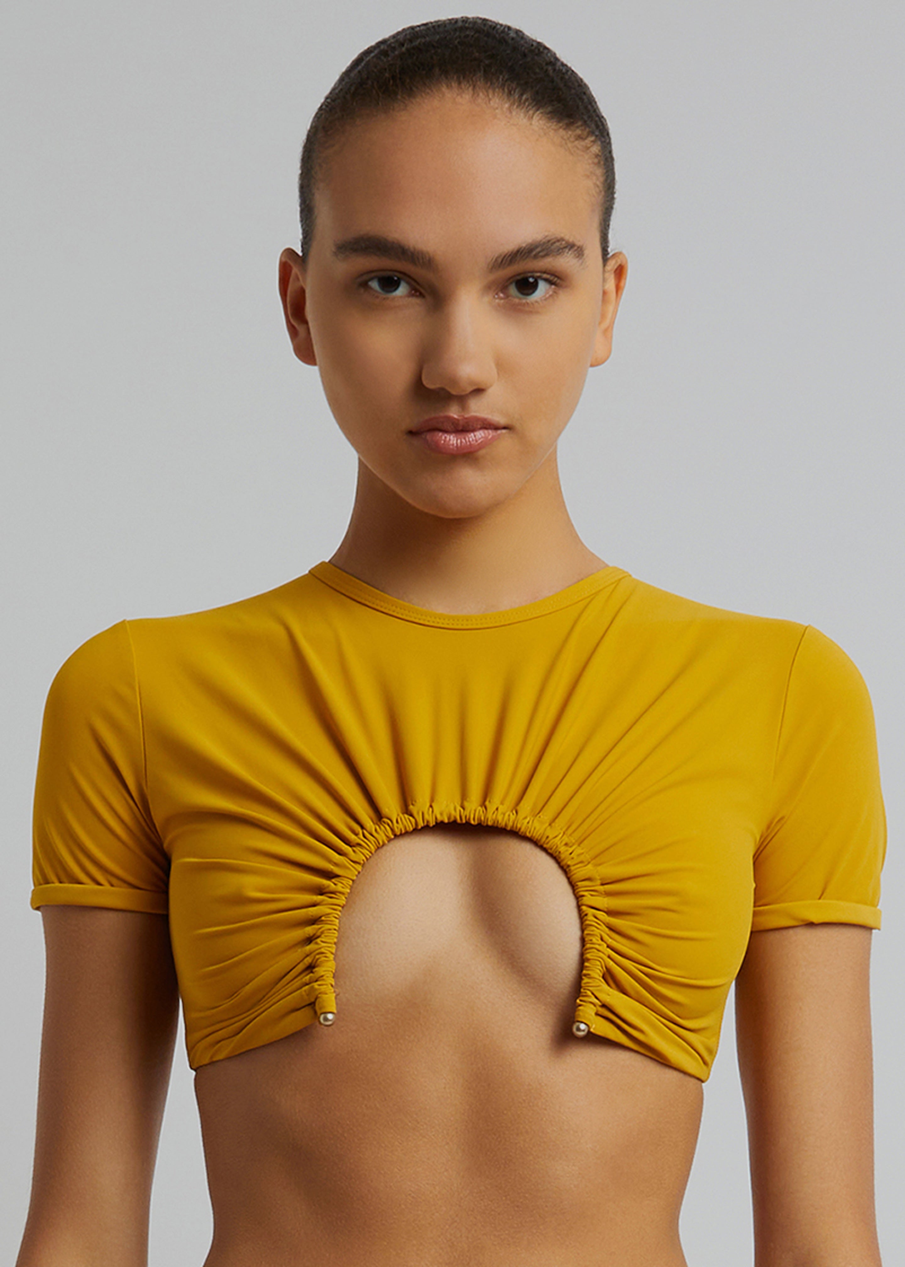 Christopher Esber U Prong Tee - Mustard - 3