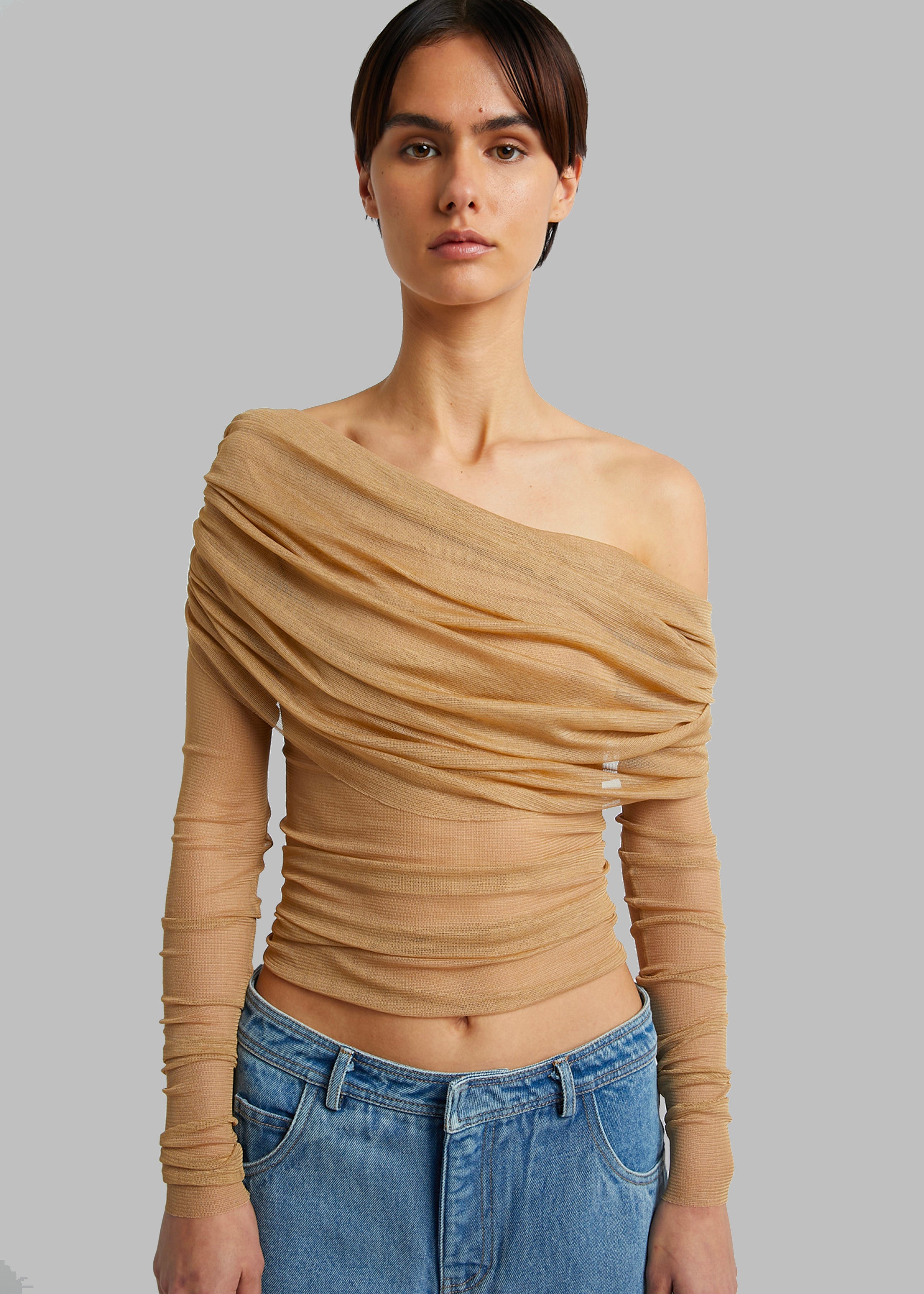 Christopher Esber Veiled Top - Tannin - 3