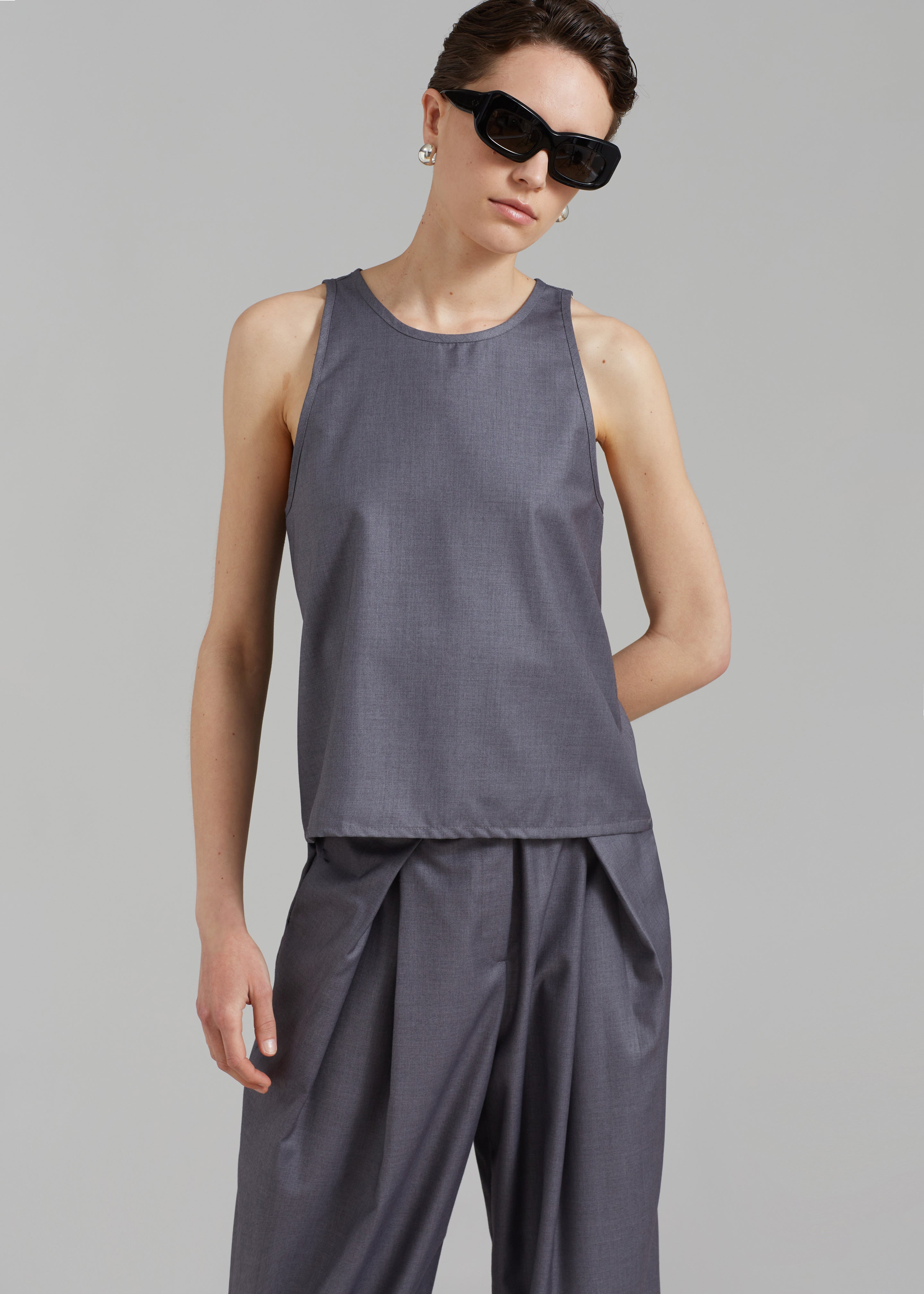 Clay Sleeveless Top - Grey - 2