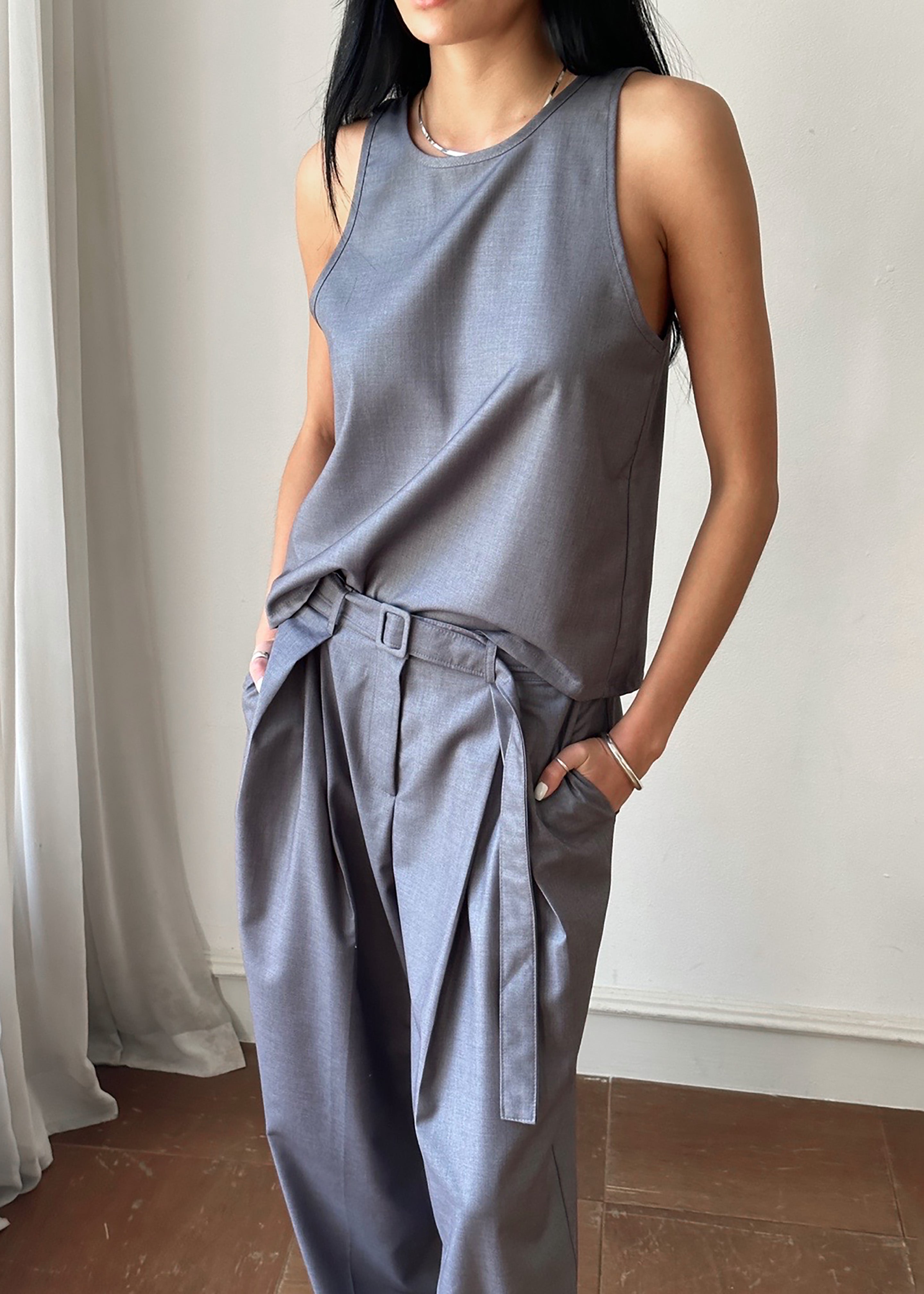 Clay Sleeveless Top - Grey - 4