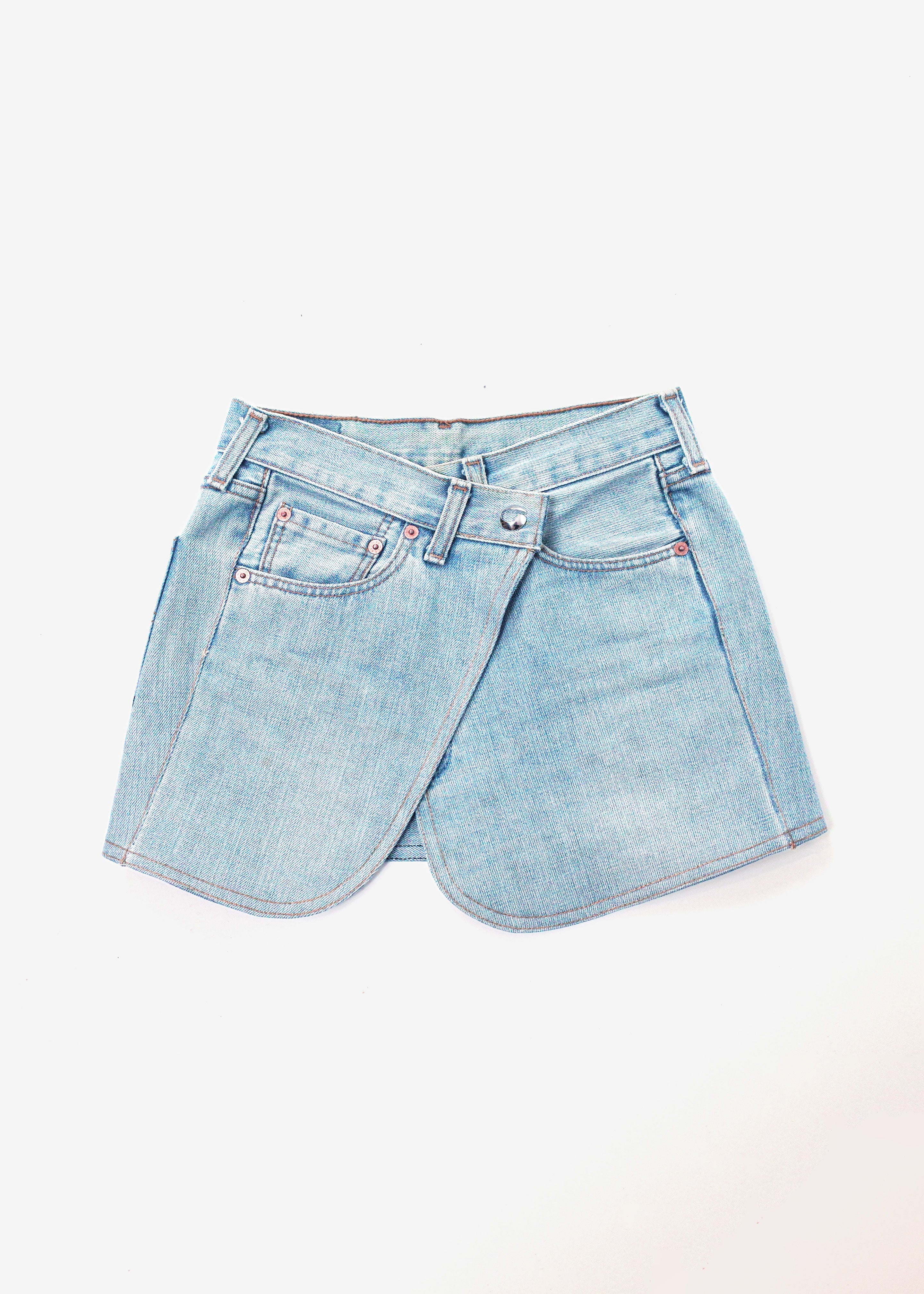 Coperni Denim Mini Skirt - Ice Blue - 8