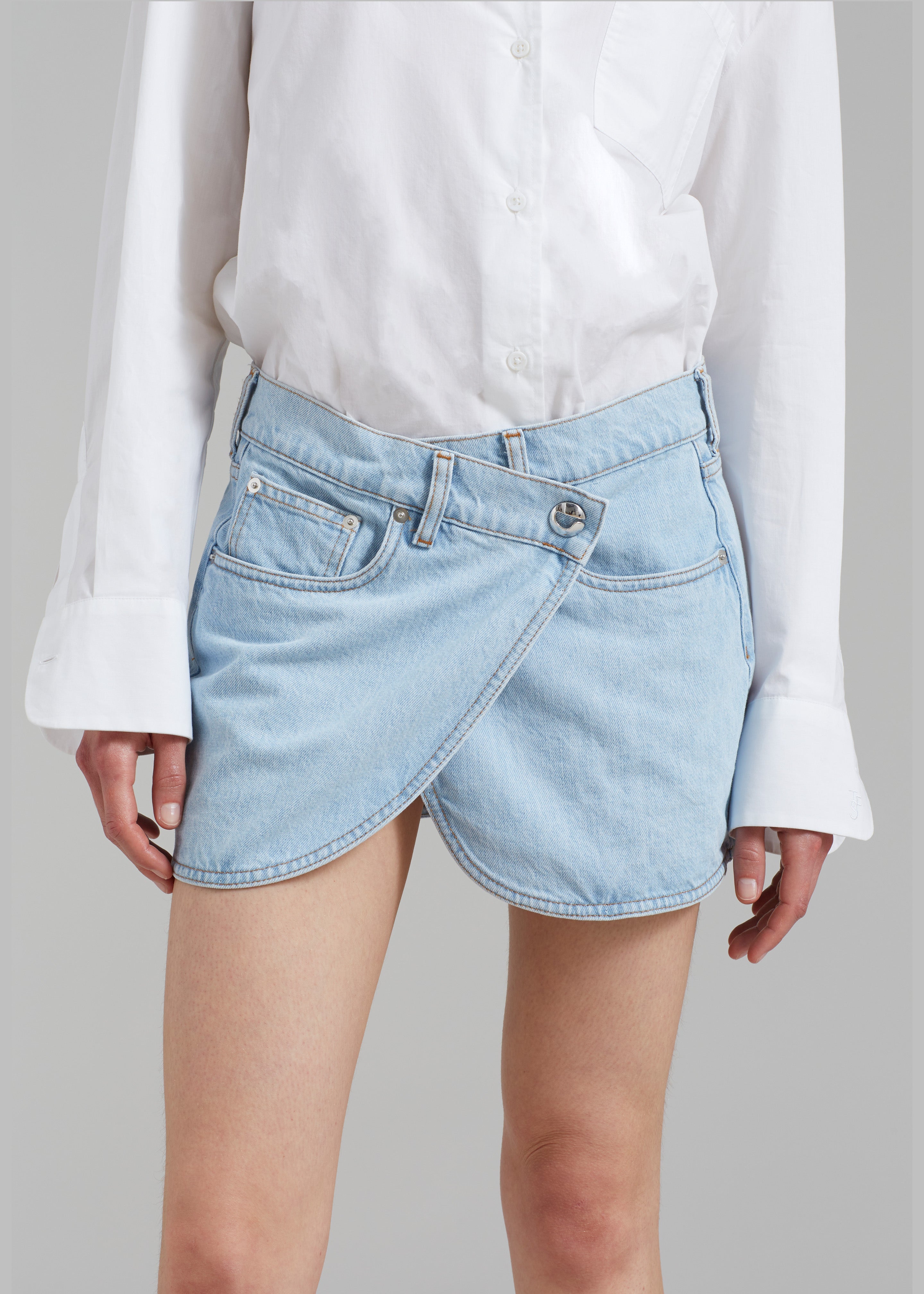 Coperni Denim Mini Skirt - Ice Blue - 2