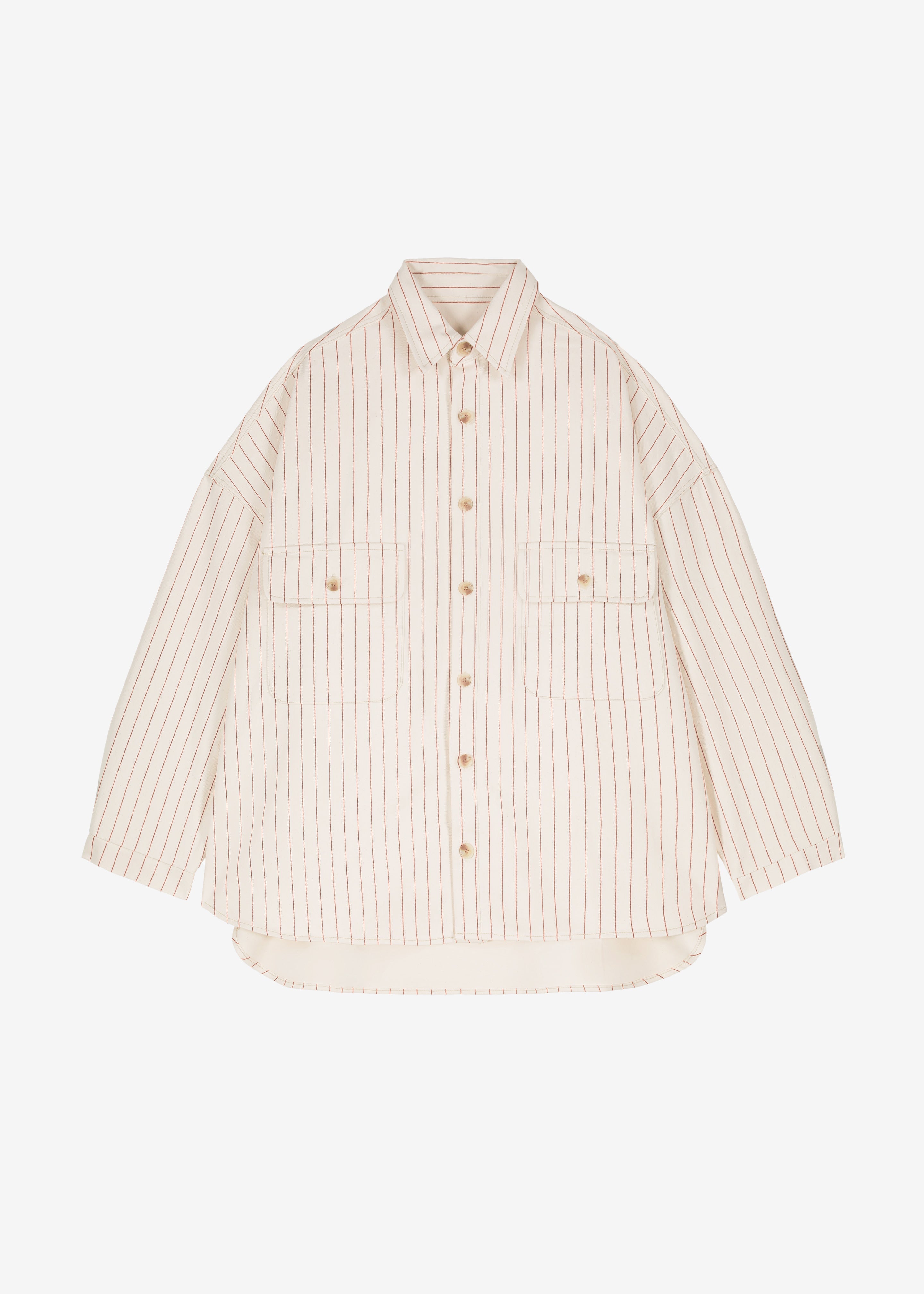 Dallas Denim Overshirt - Burgundy Pinstripe - 17