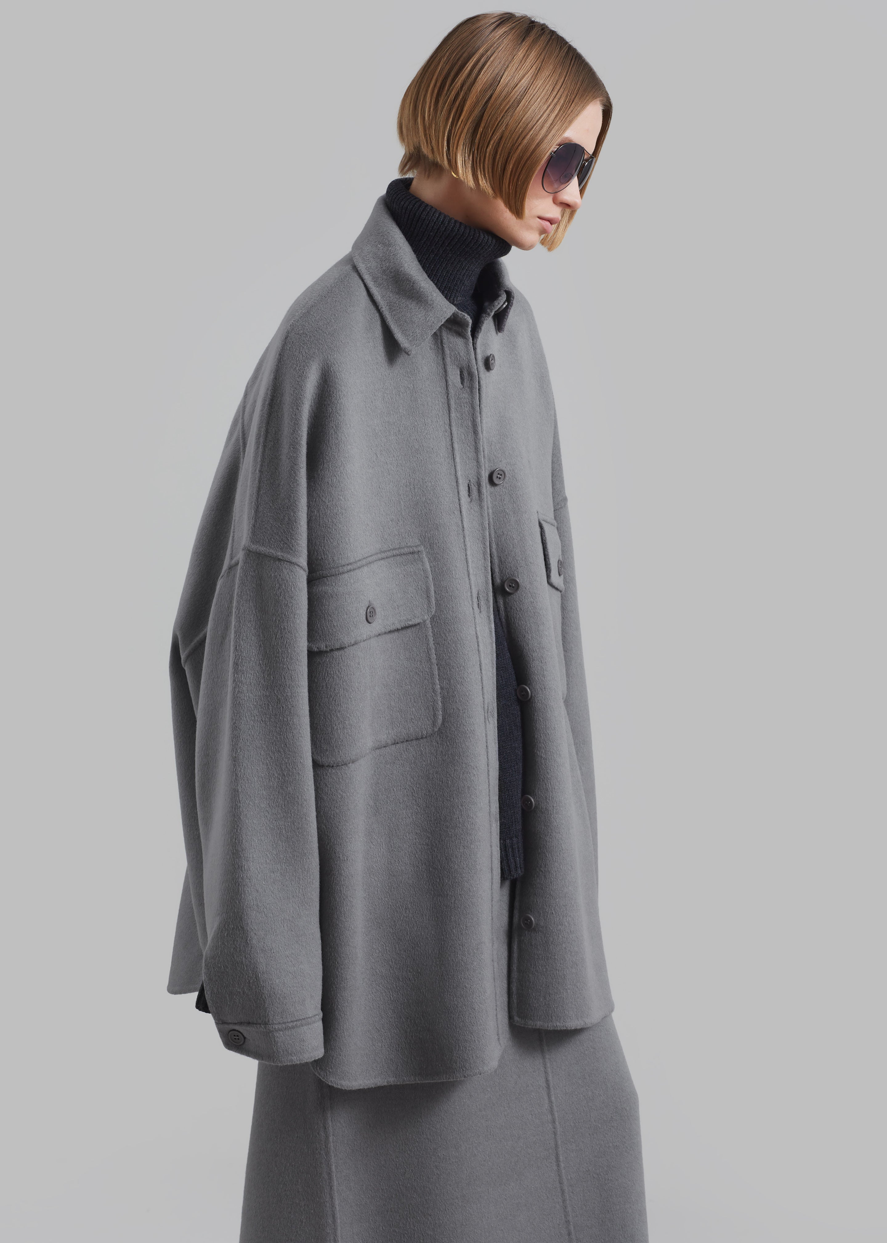 Dallas Wool Overshirt - Grey - 2