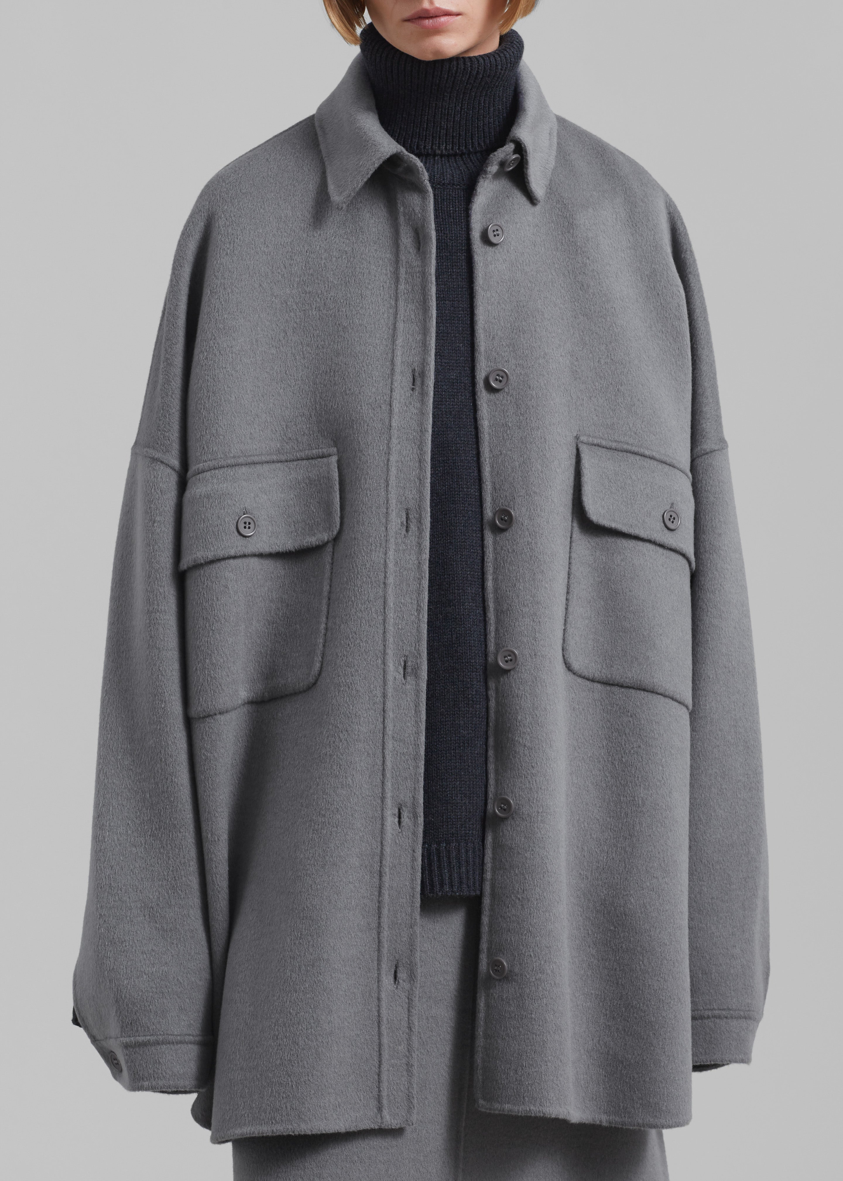 Dallas Wool Overshirt - Grey - 3