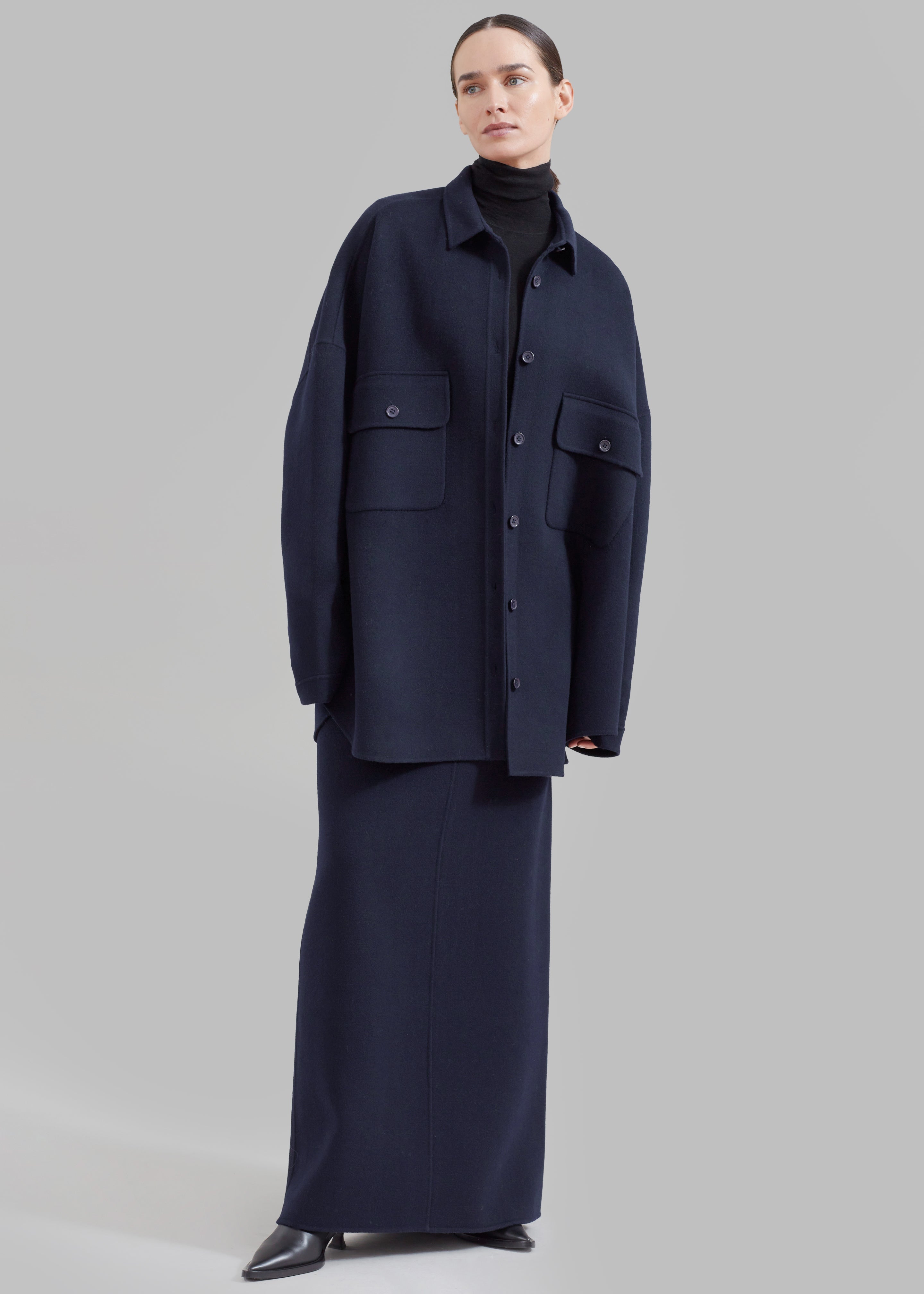 Dallas Wool Overshirt - Navy - 2
