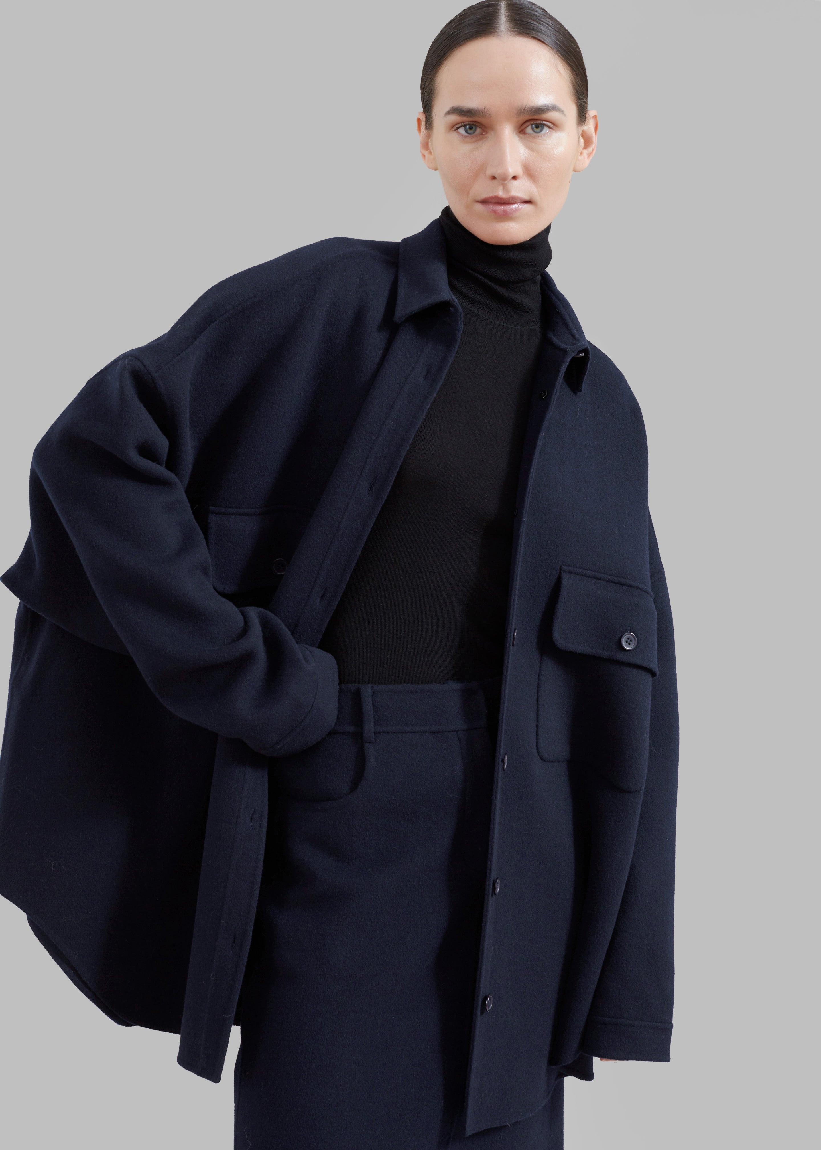 Dallas Wool Overshirt - Navy - 7