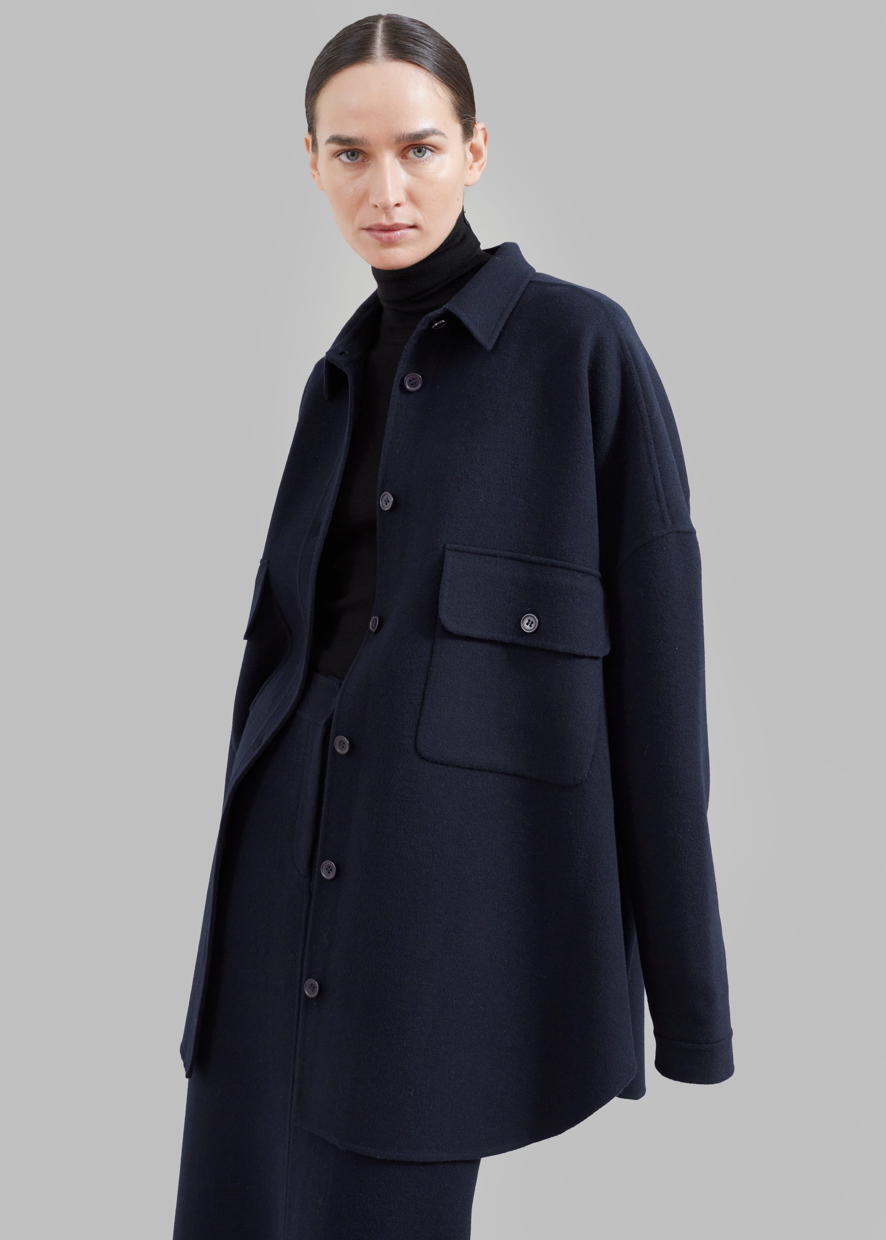 Dallas Wool Overshirt - Navy - 13