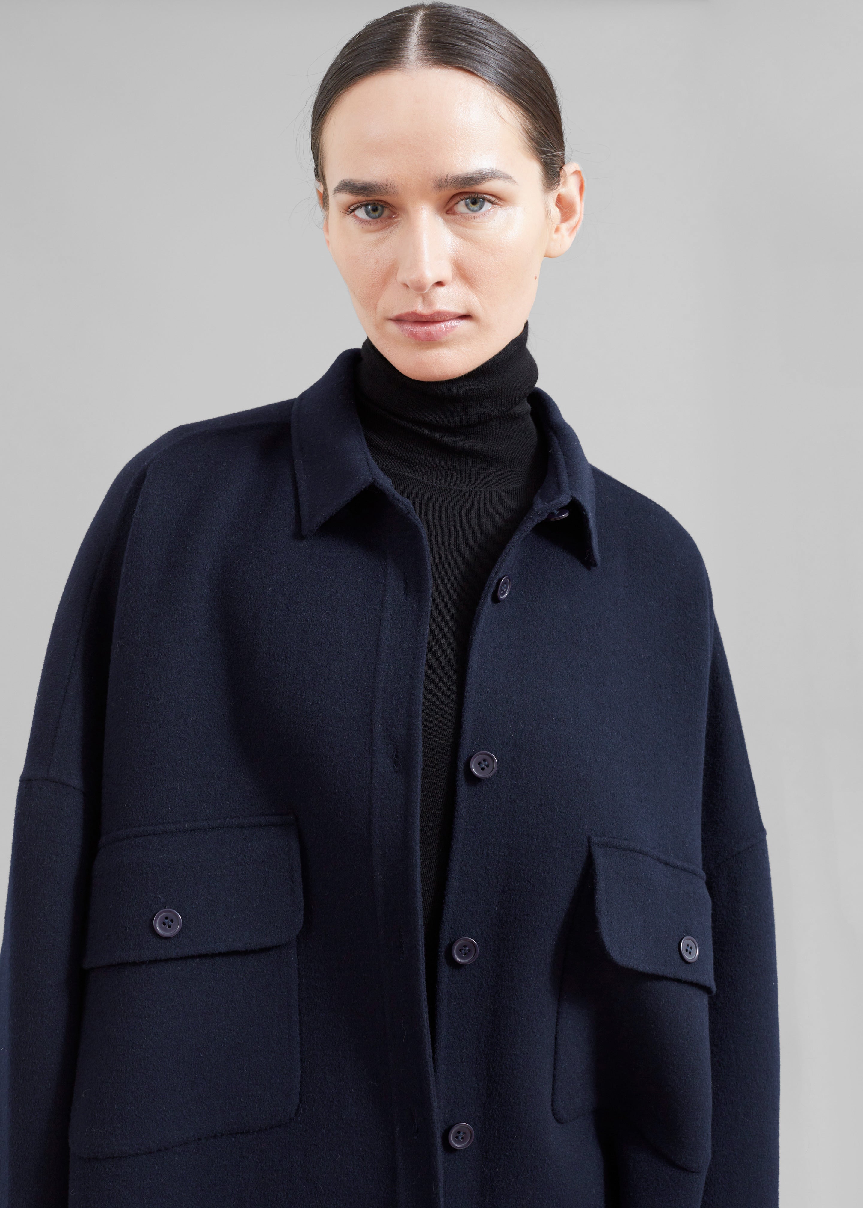 Dallas Wool Overshirt - Navy - 7
