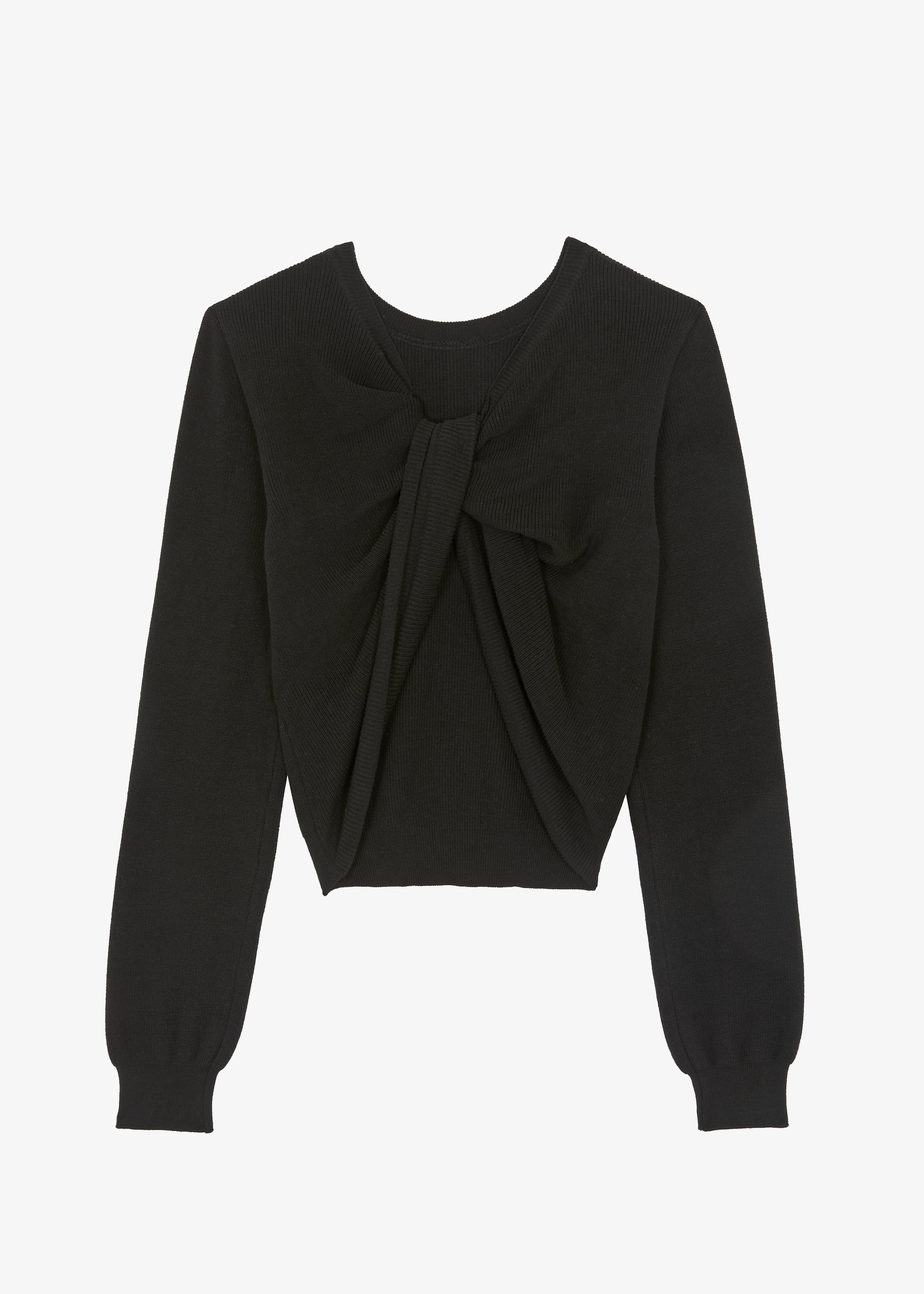 Darcey Twisted Knit Top - Black - 7