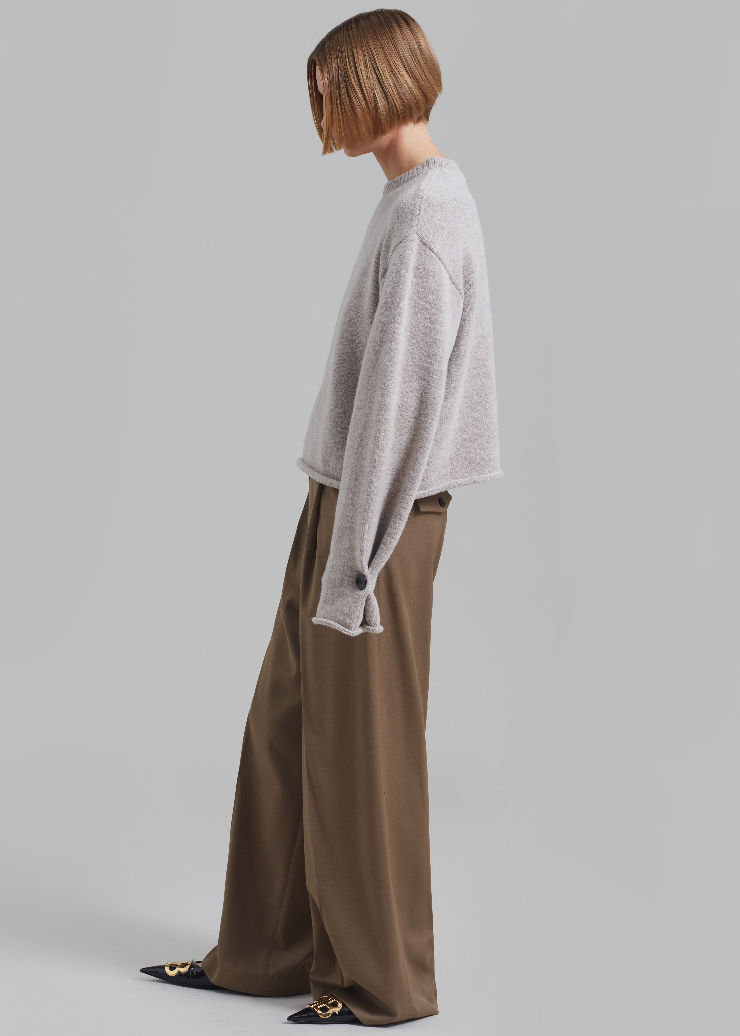 Dariel Pleated Trousers - Taupe - 7