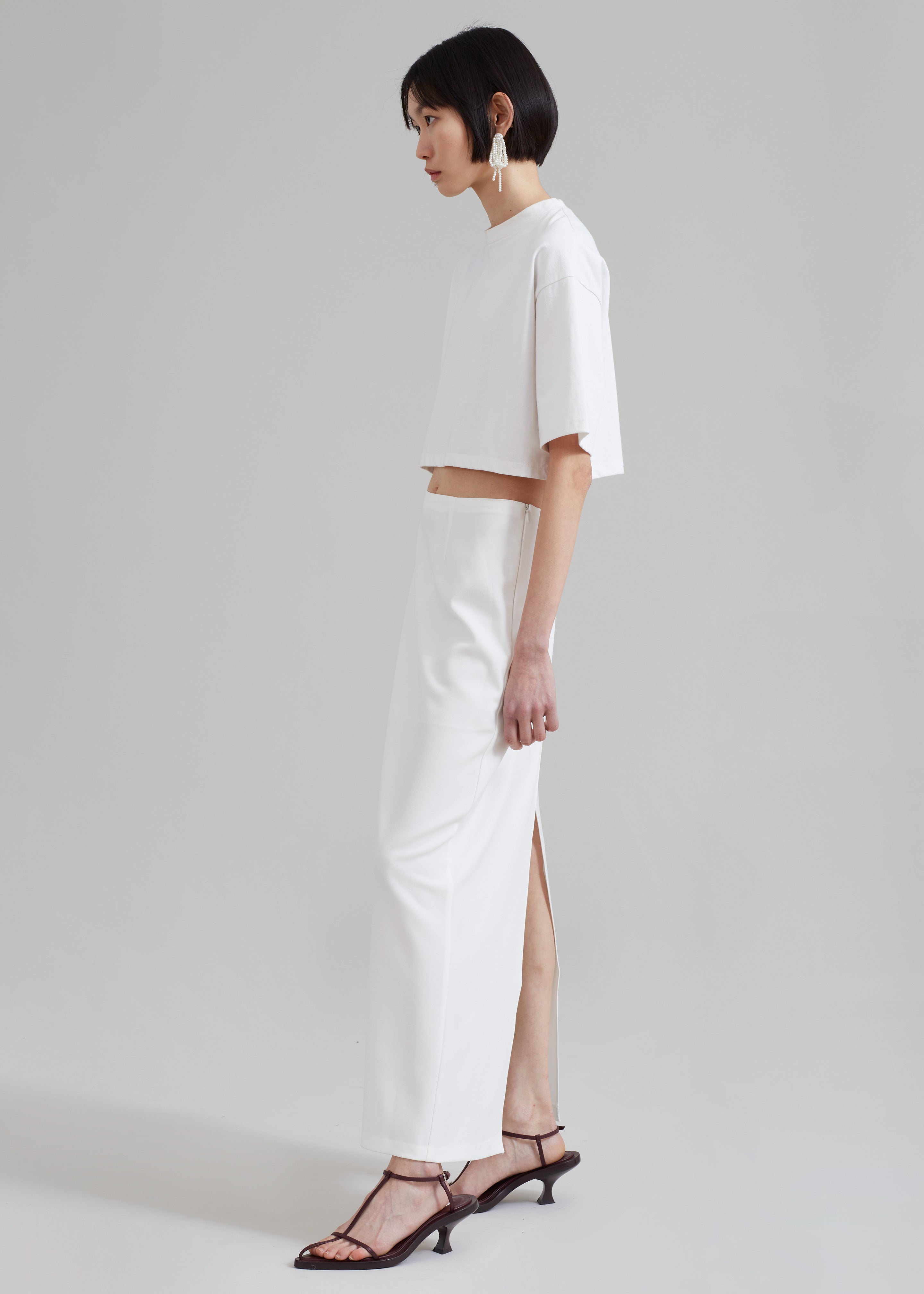 Demi Pencil Skirt - White - 2