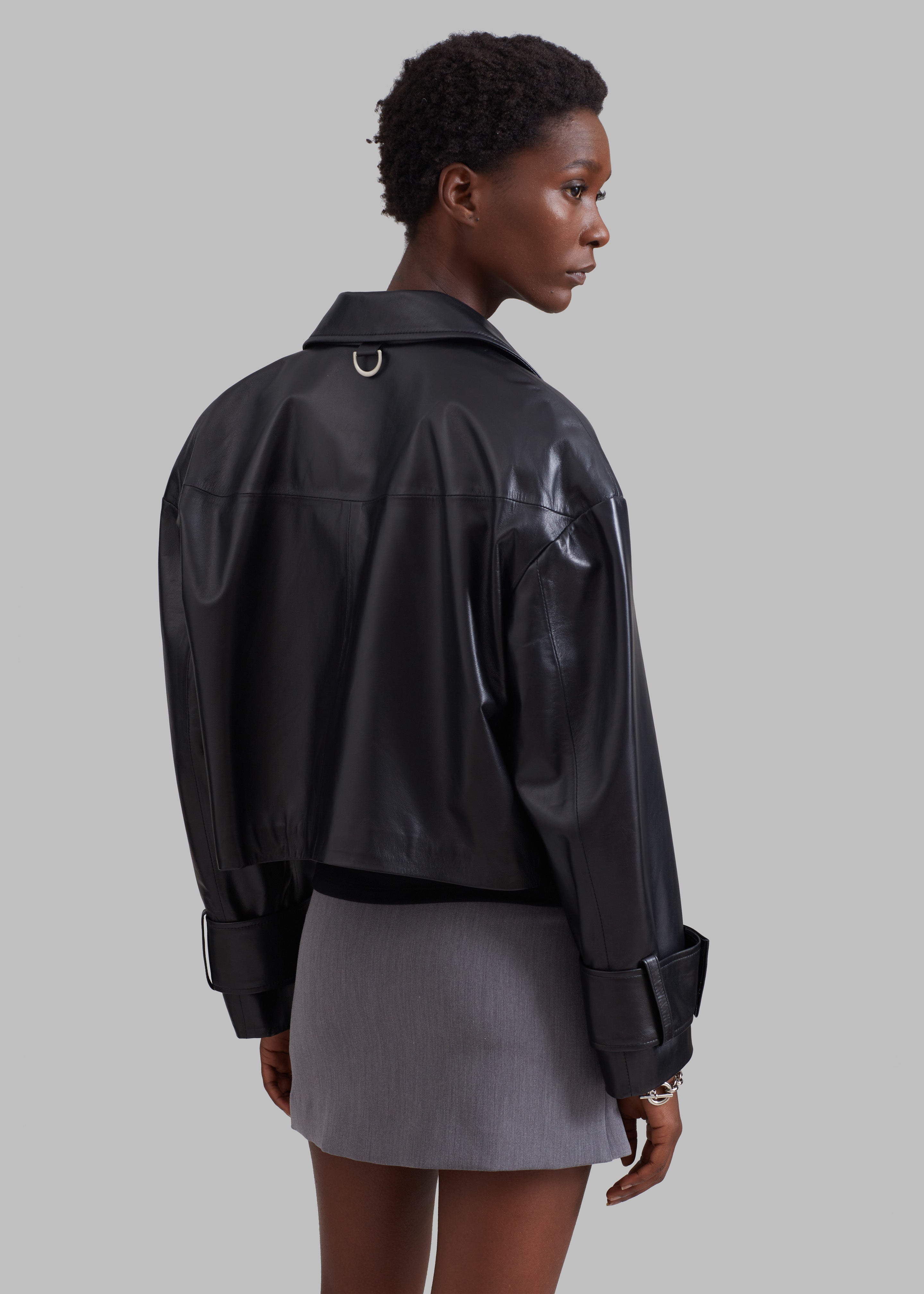 Derby Leather Jacket - Black - 8