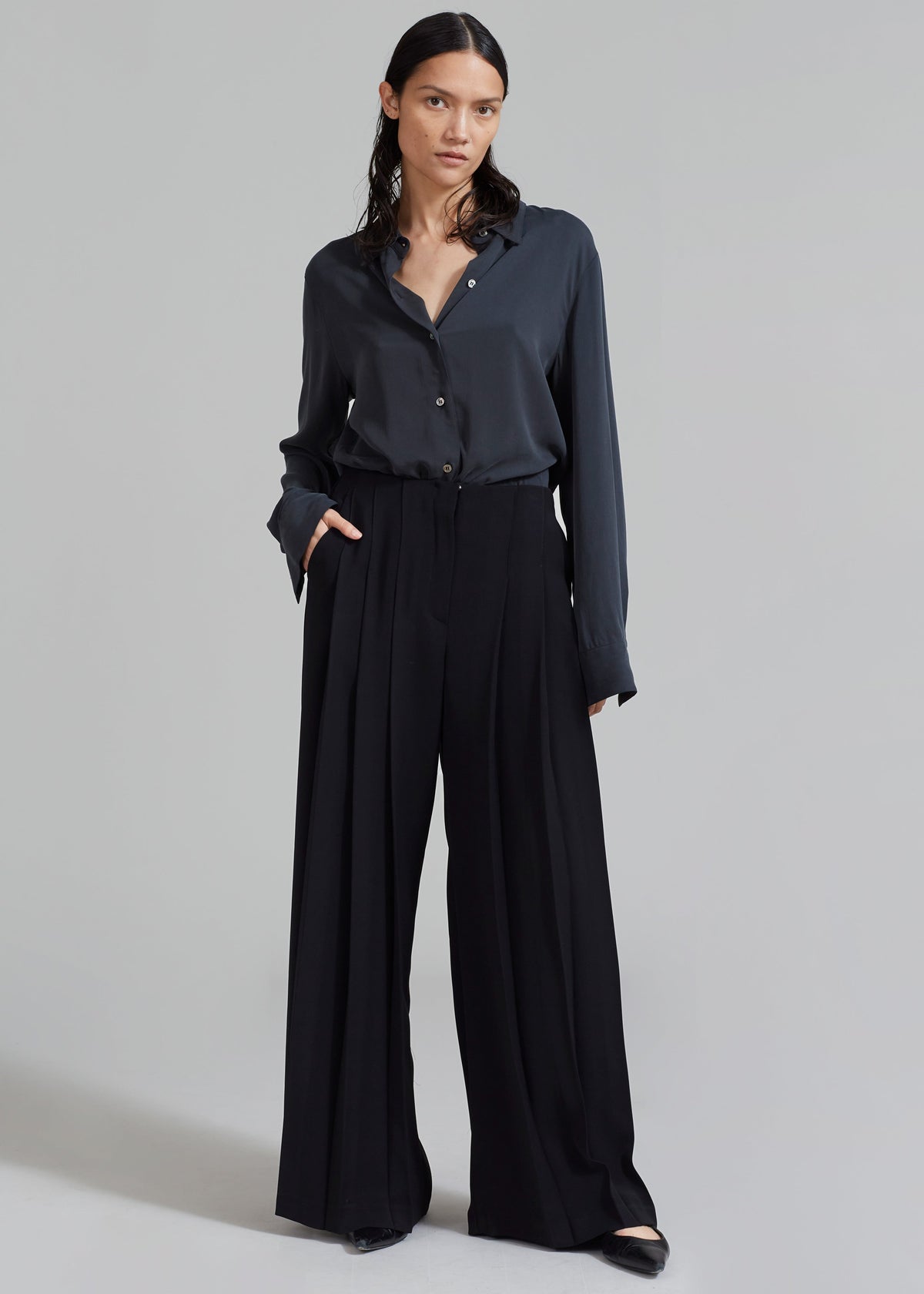 Dillon Pleated Pants - Black - 9