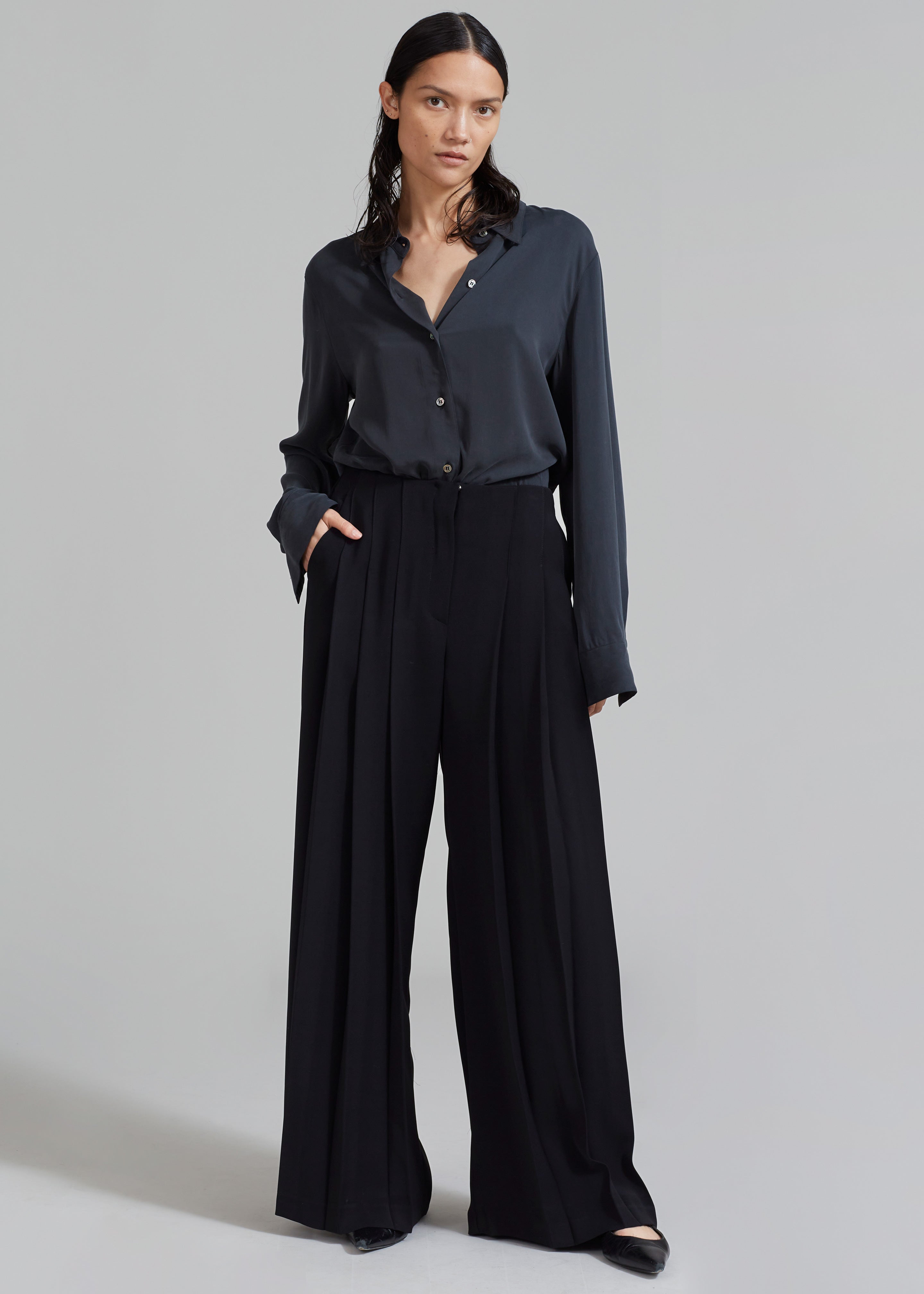 Dillon Pleated Pants - Black - 9