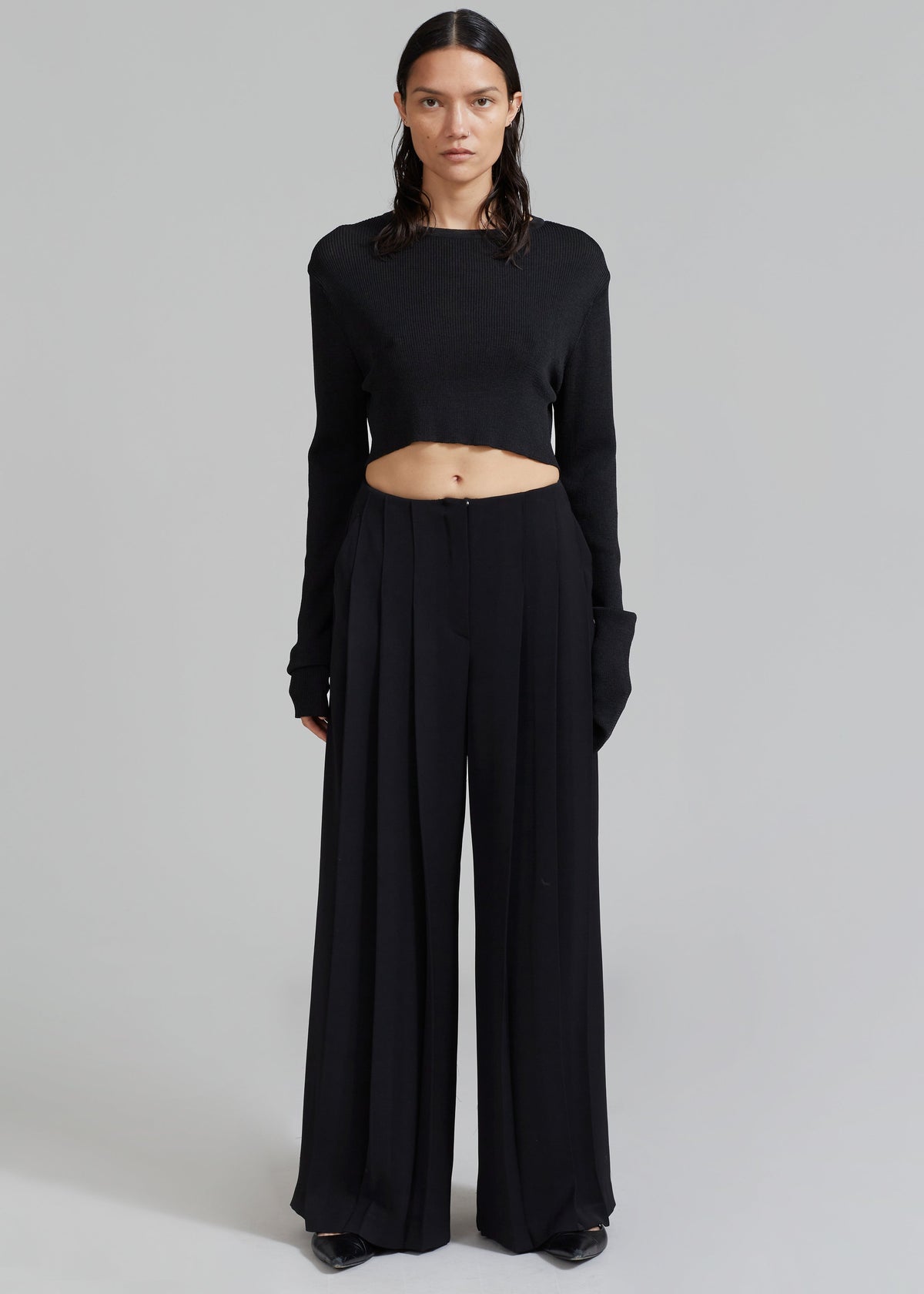 Dillon Pleated Pants - Black - 8