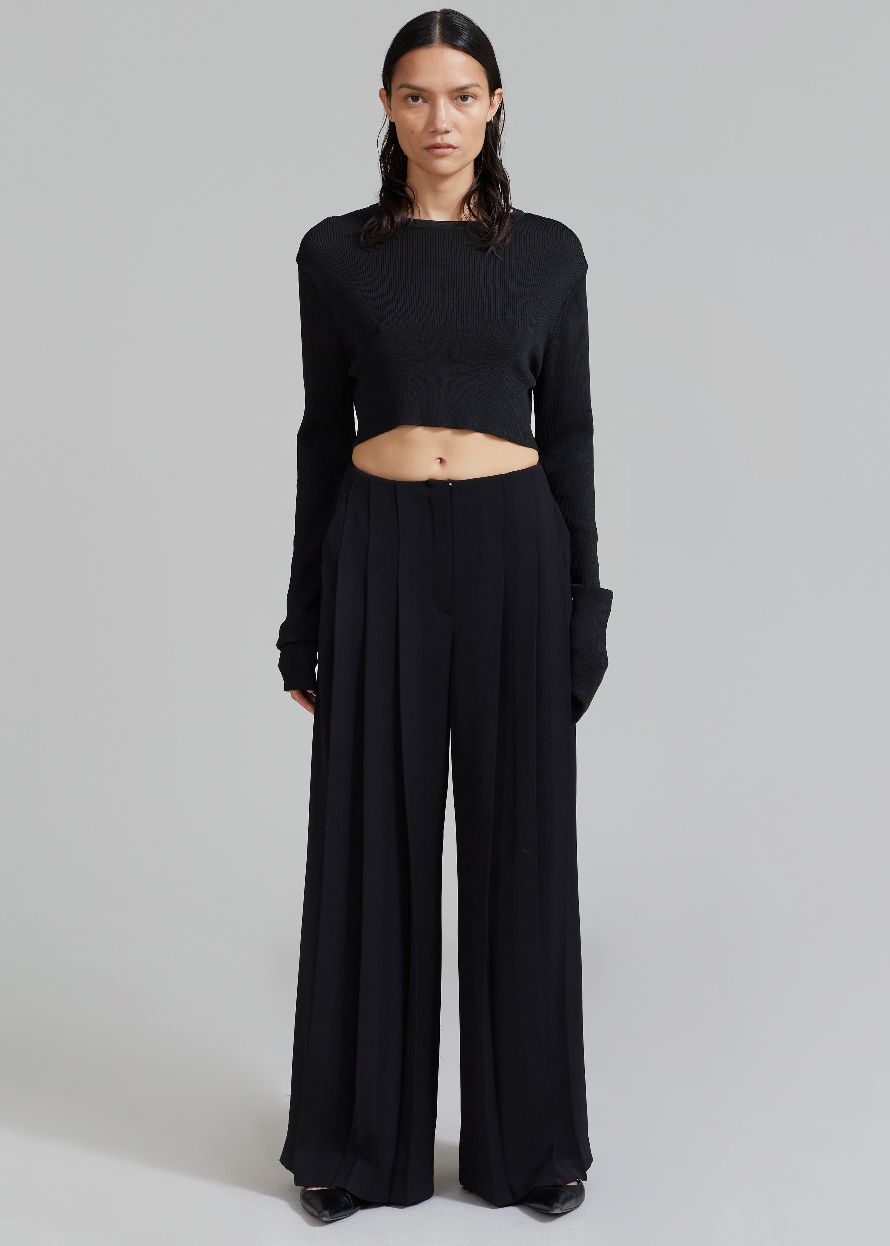 Dillon Pleated Pants - Black - 8