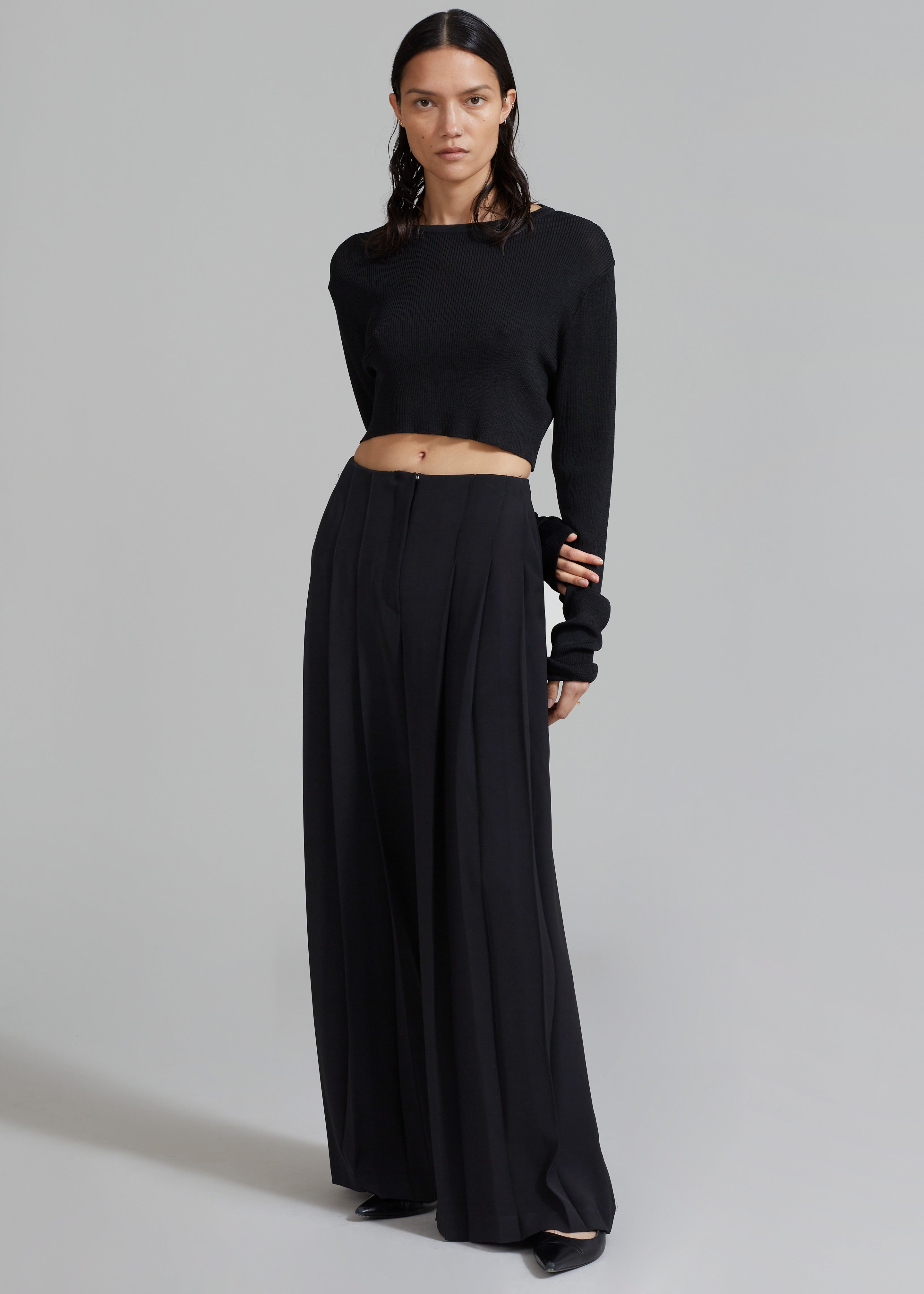 Dillon Pleated Pants - Black - 6
