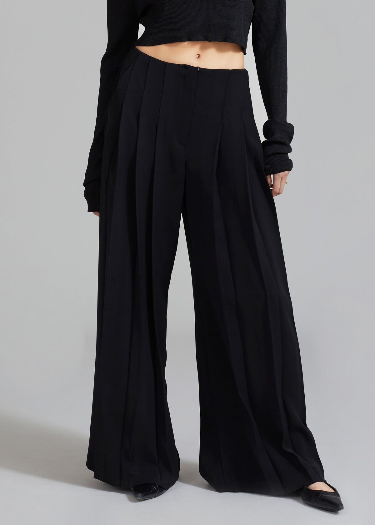 Dillon Pleated Pants - Black - 7