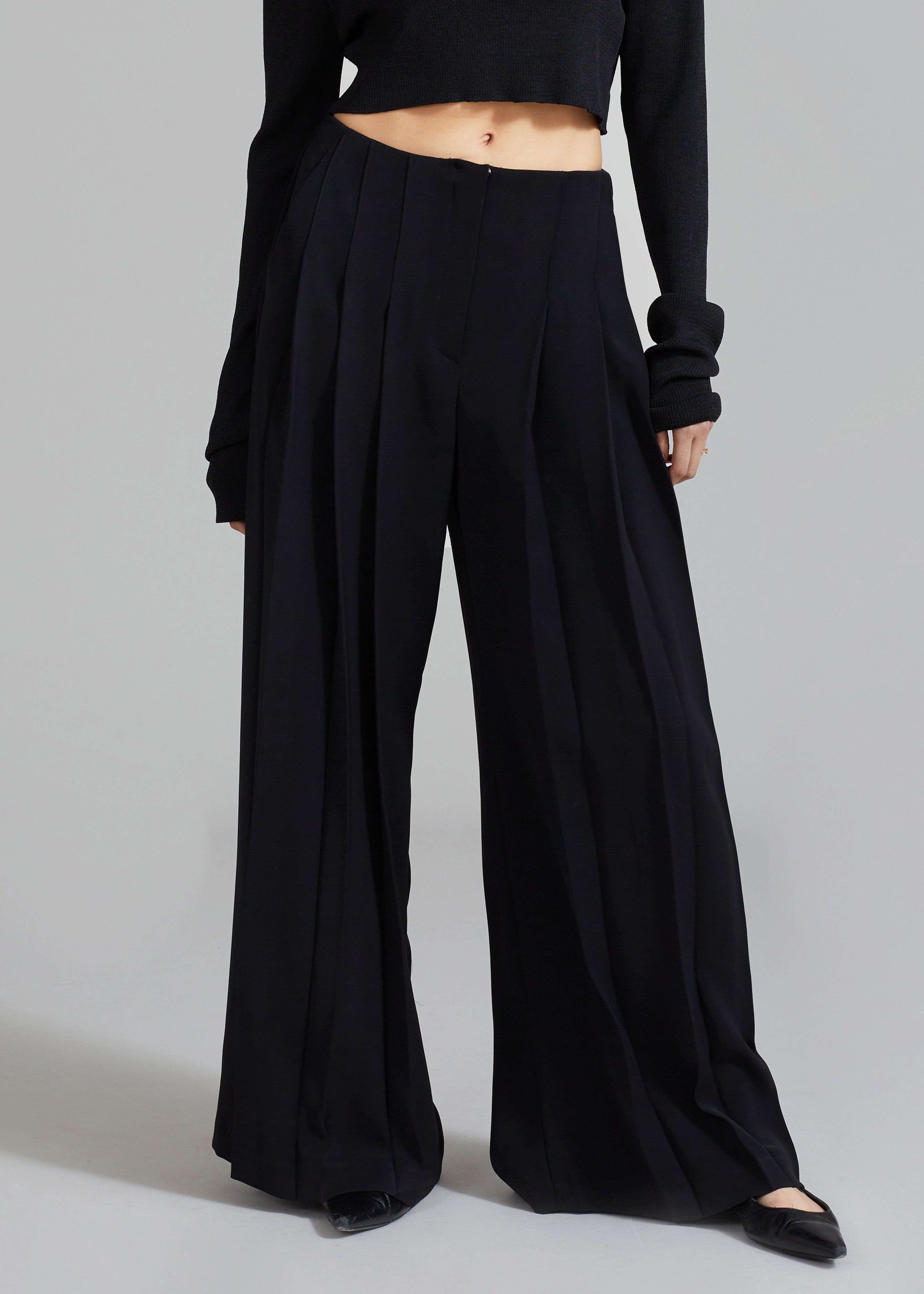 Dillon Pleated Pants - Black - 7