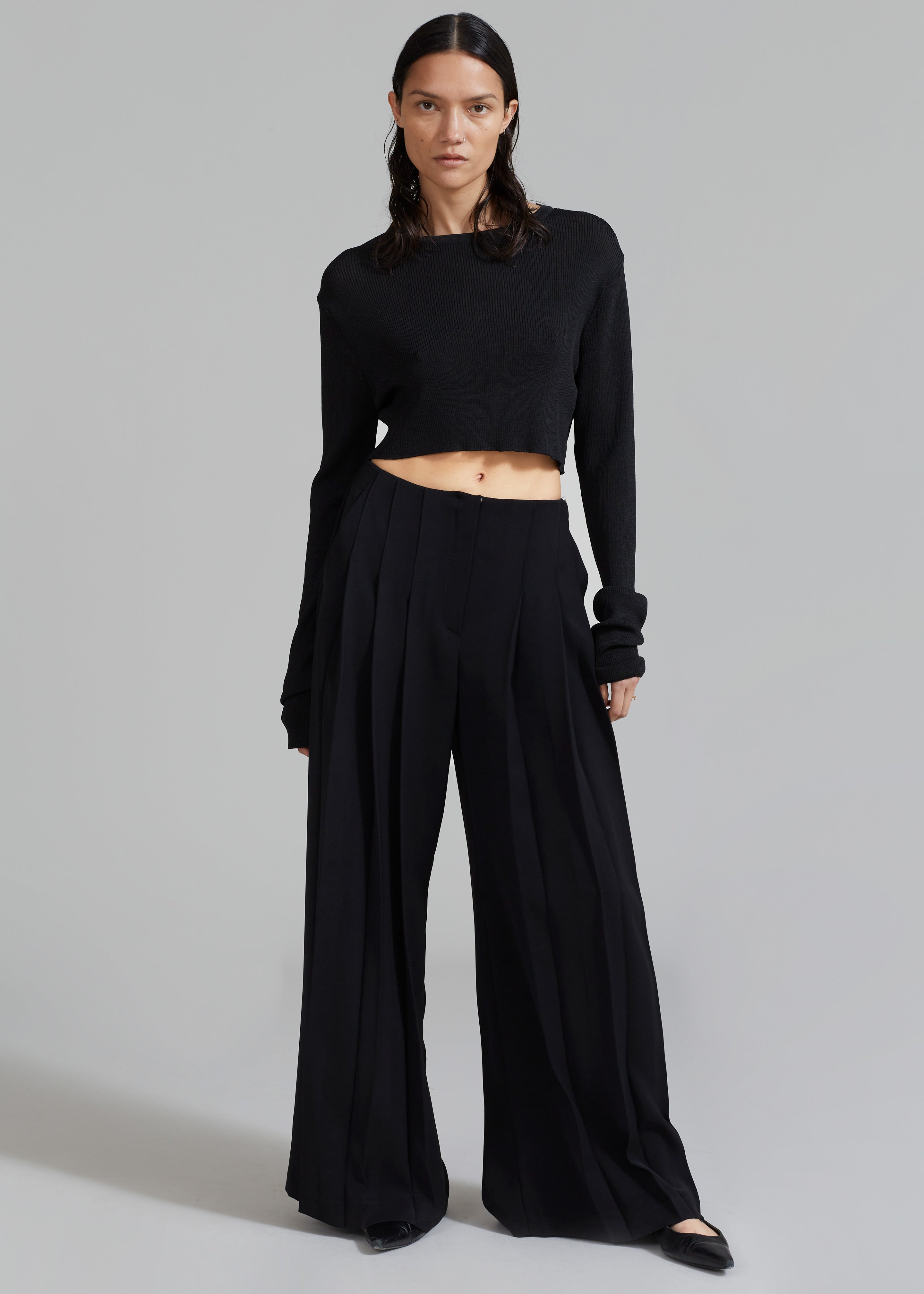 Dillon Pleated Pants - Black - 4
