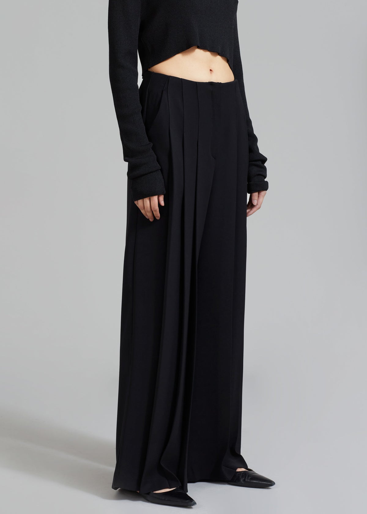 Dillon Pleated Pants - Black - 5