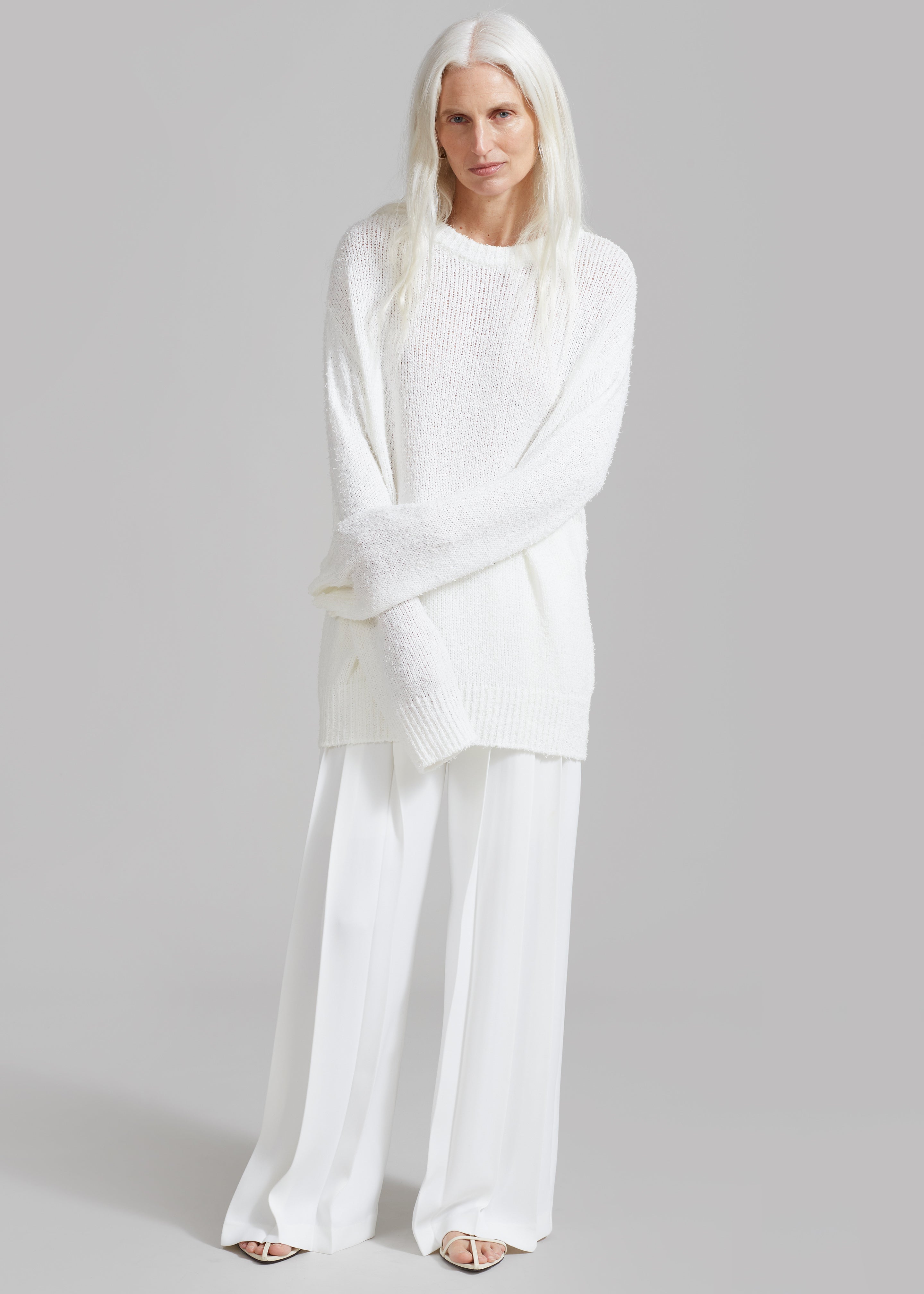 Dillon Pleated Pants - White - 7