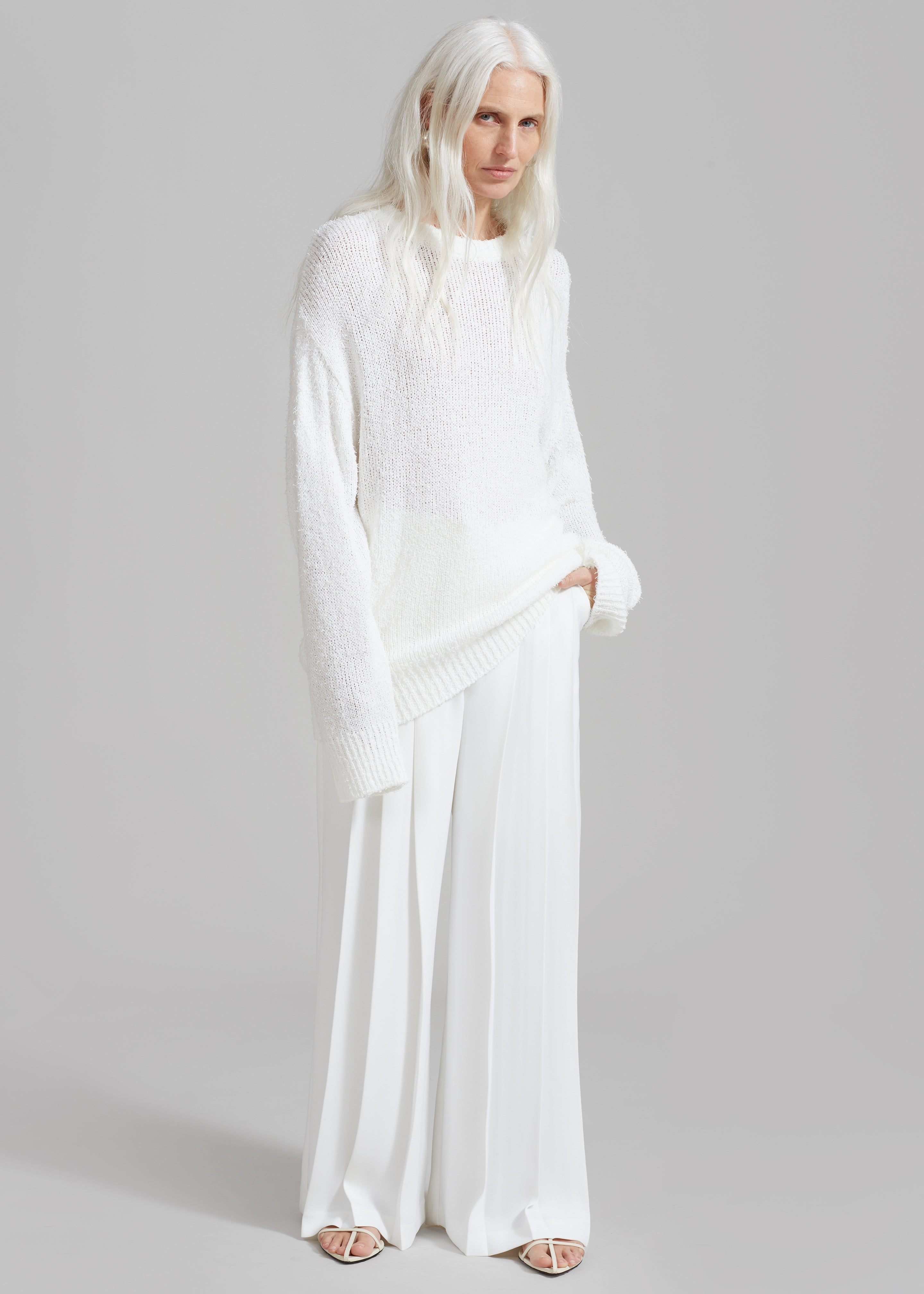 Dillon Pleated Pants - White - 6