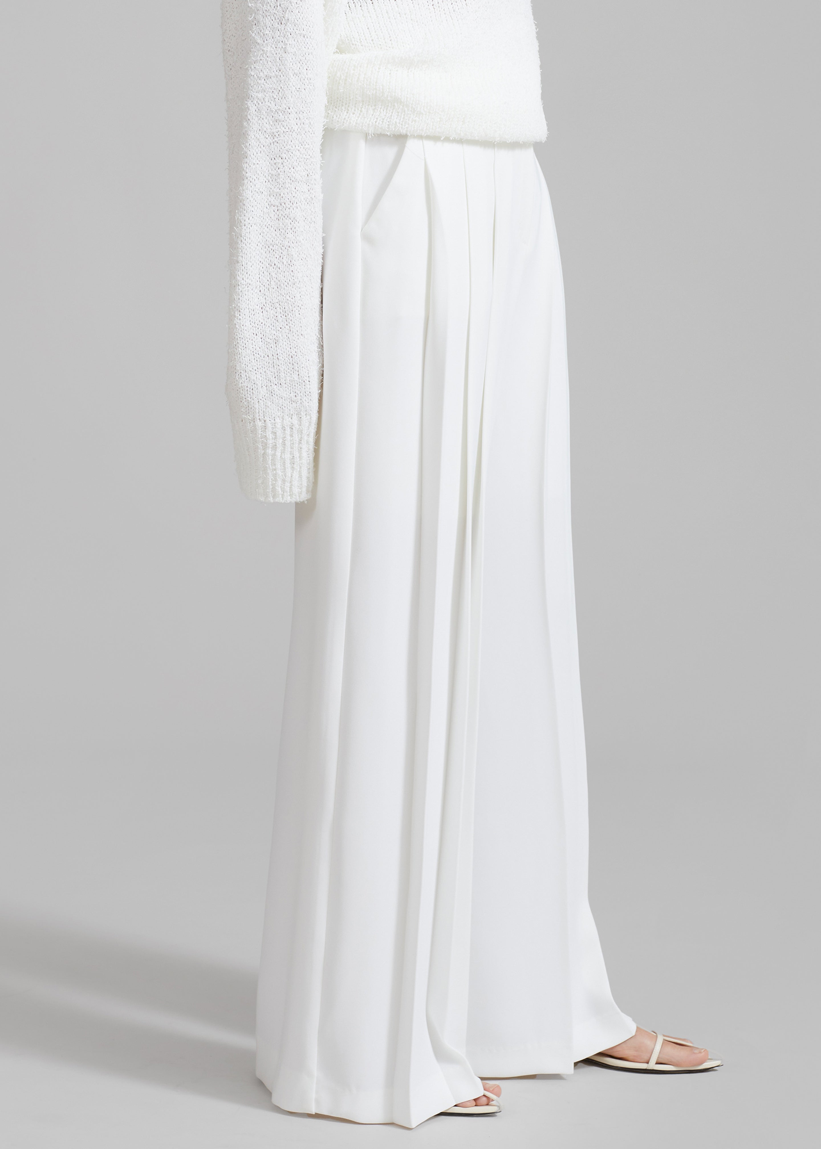 Dillon Pleated Pants - White - 3