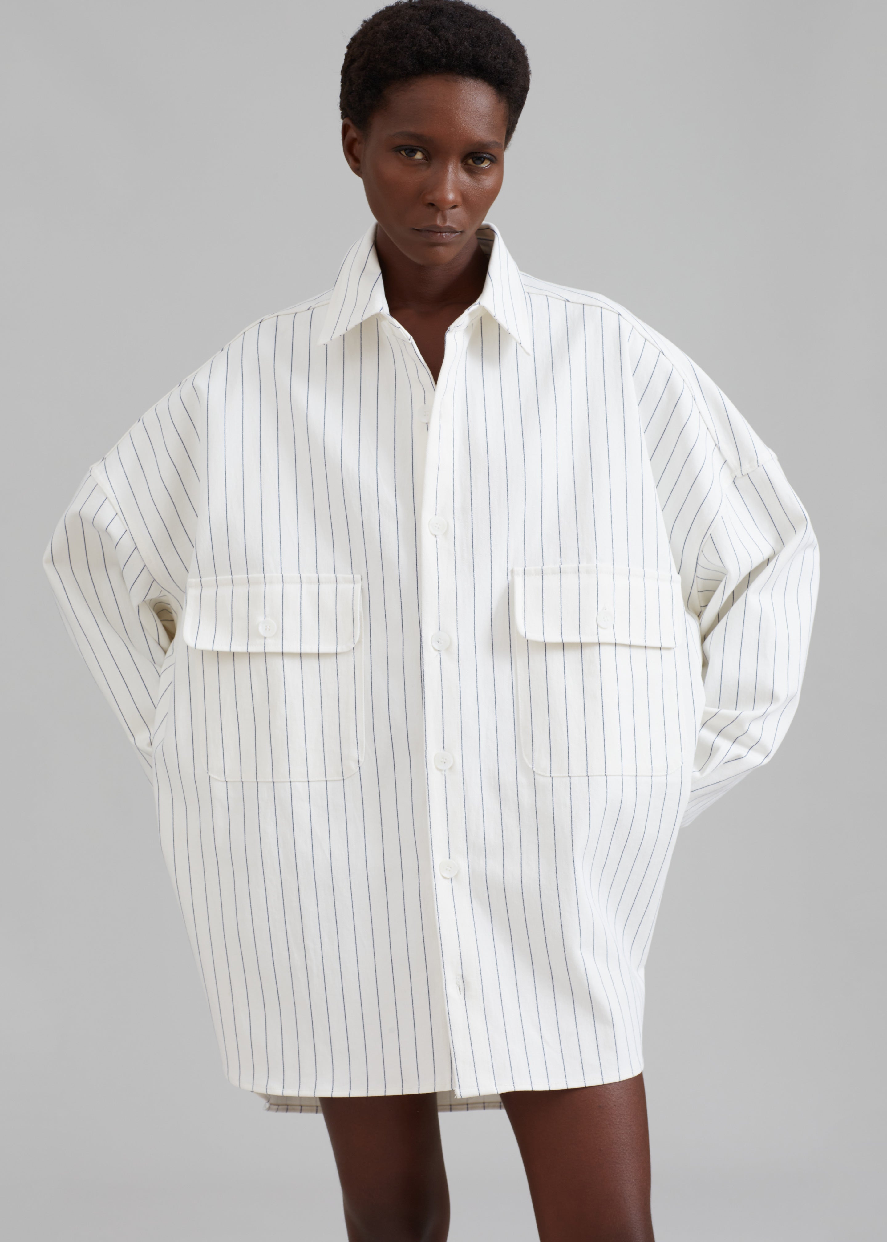 Dallas Denim Overshirt - Blue Pinstripe - 9