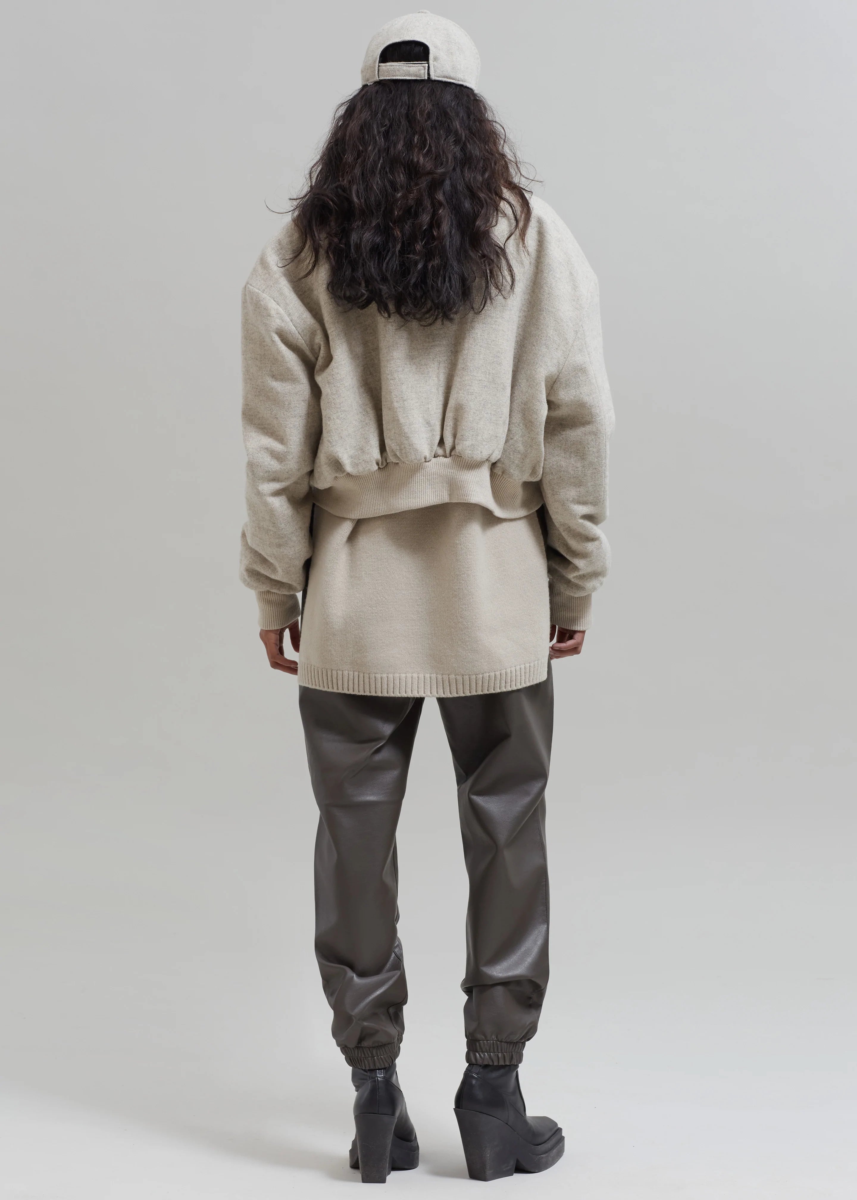Debbie Wool Bomber - Taupe Melange - 8