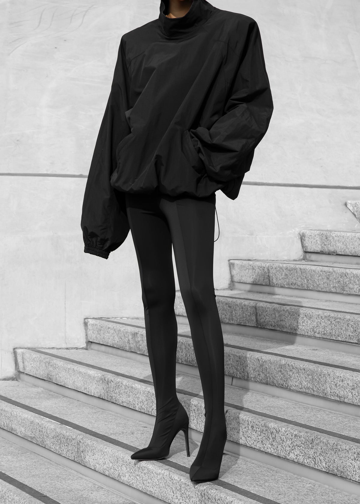 Doyle Mockneck Anorak - Black - 1