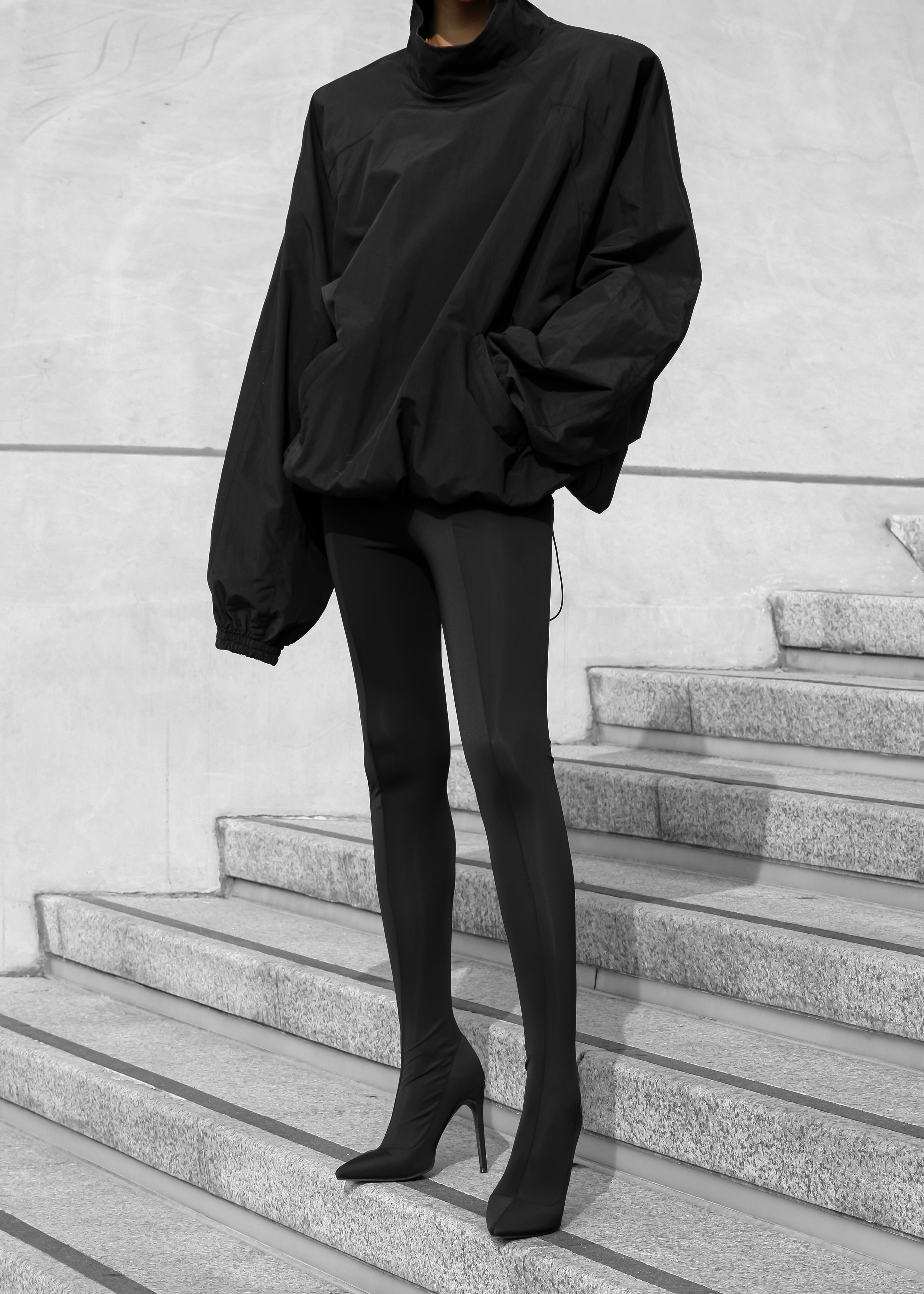 Doyle Mockneck Anorak - Black - 1