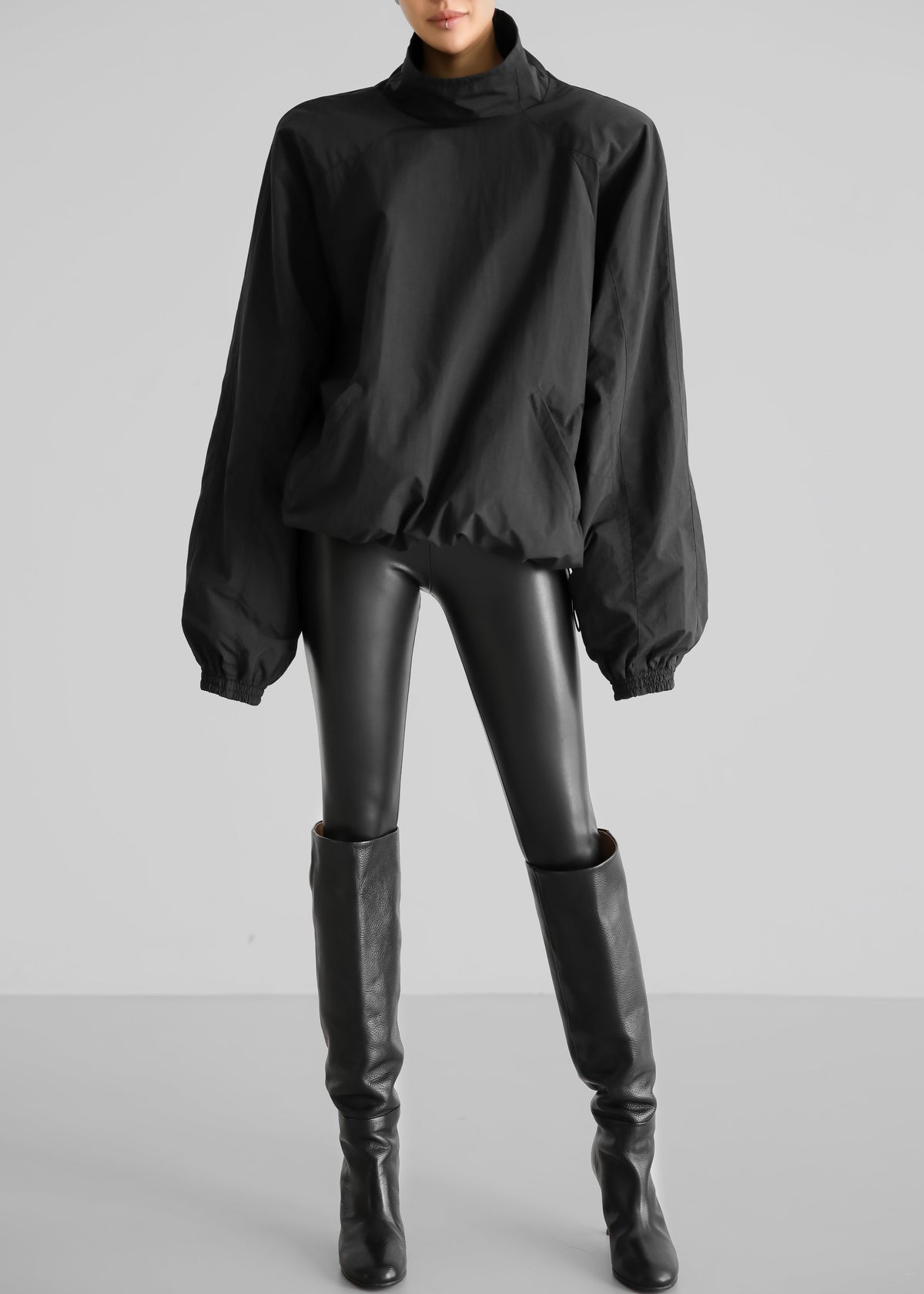 Doyle Mockneck Anorak - Black - 3