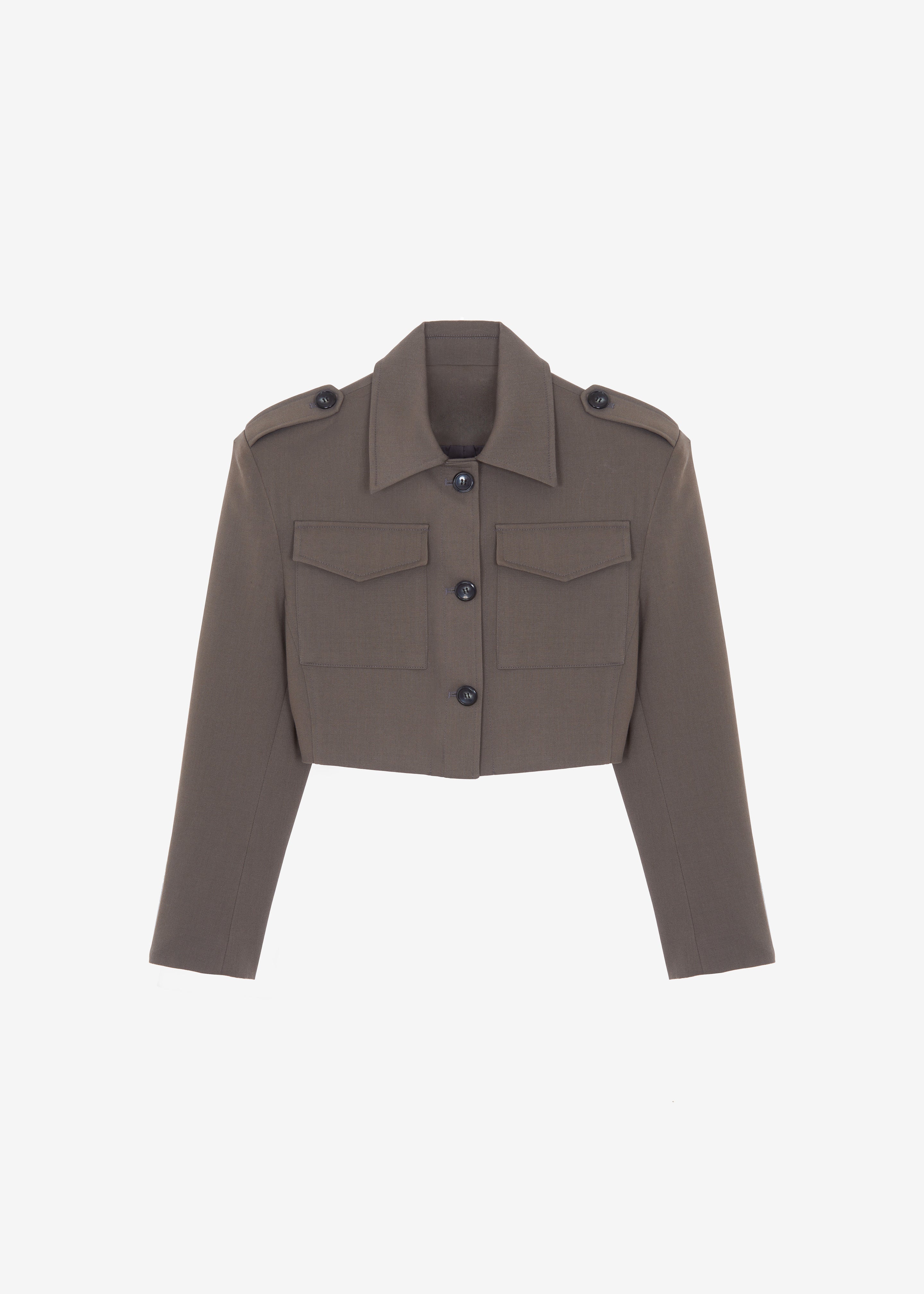 Eden Cropped Cargo Jacket - Grey - 6