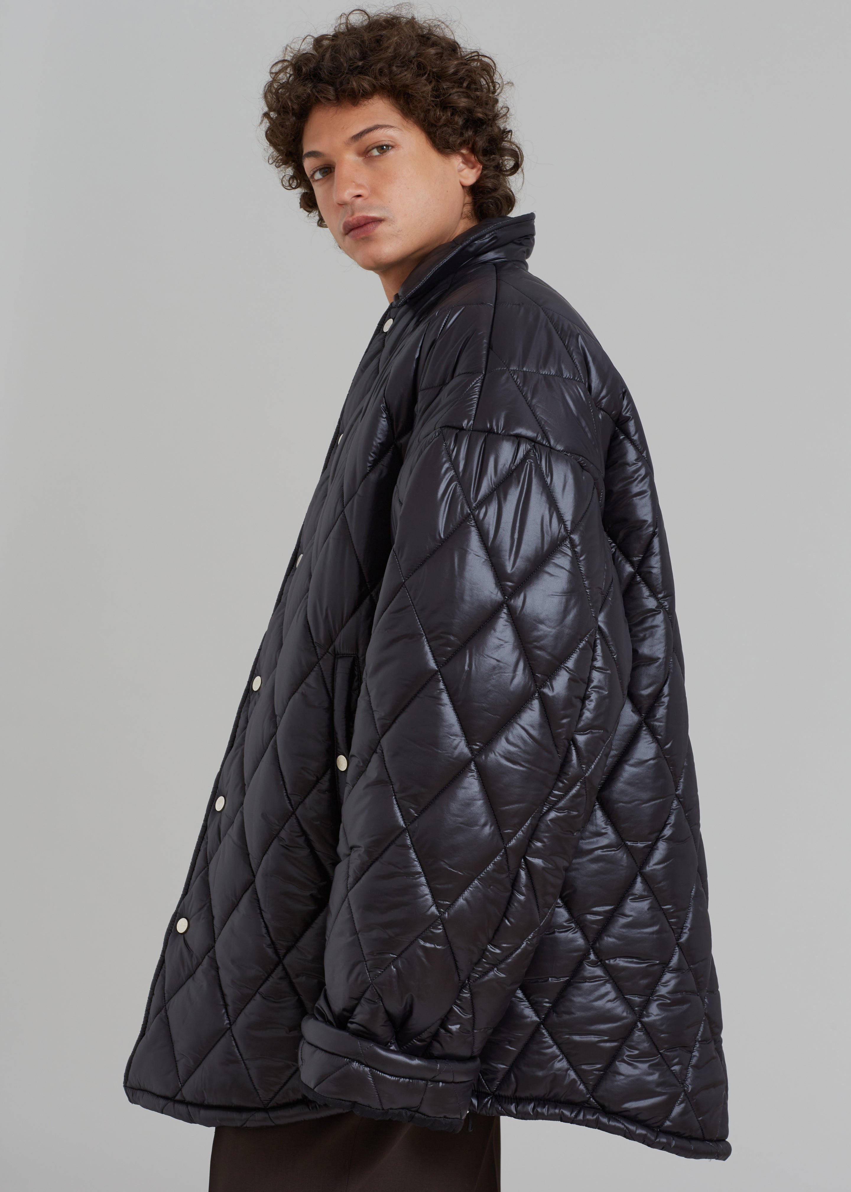 EGONLab Snow Quilted Puffer Jacket - Shiny Black Pl - 6